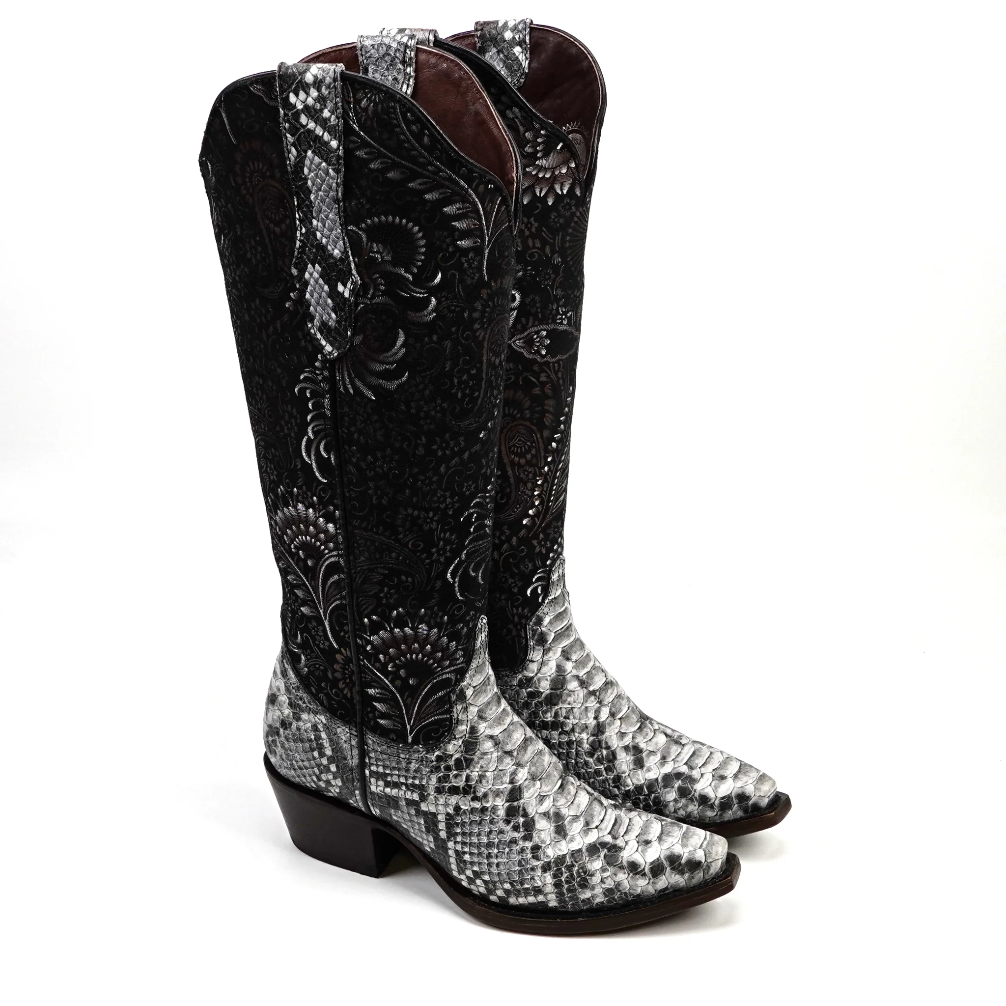 Python Natural - Embossed Leather - Tall Shaft - Snip Toe (E867)