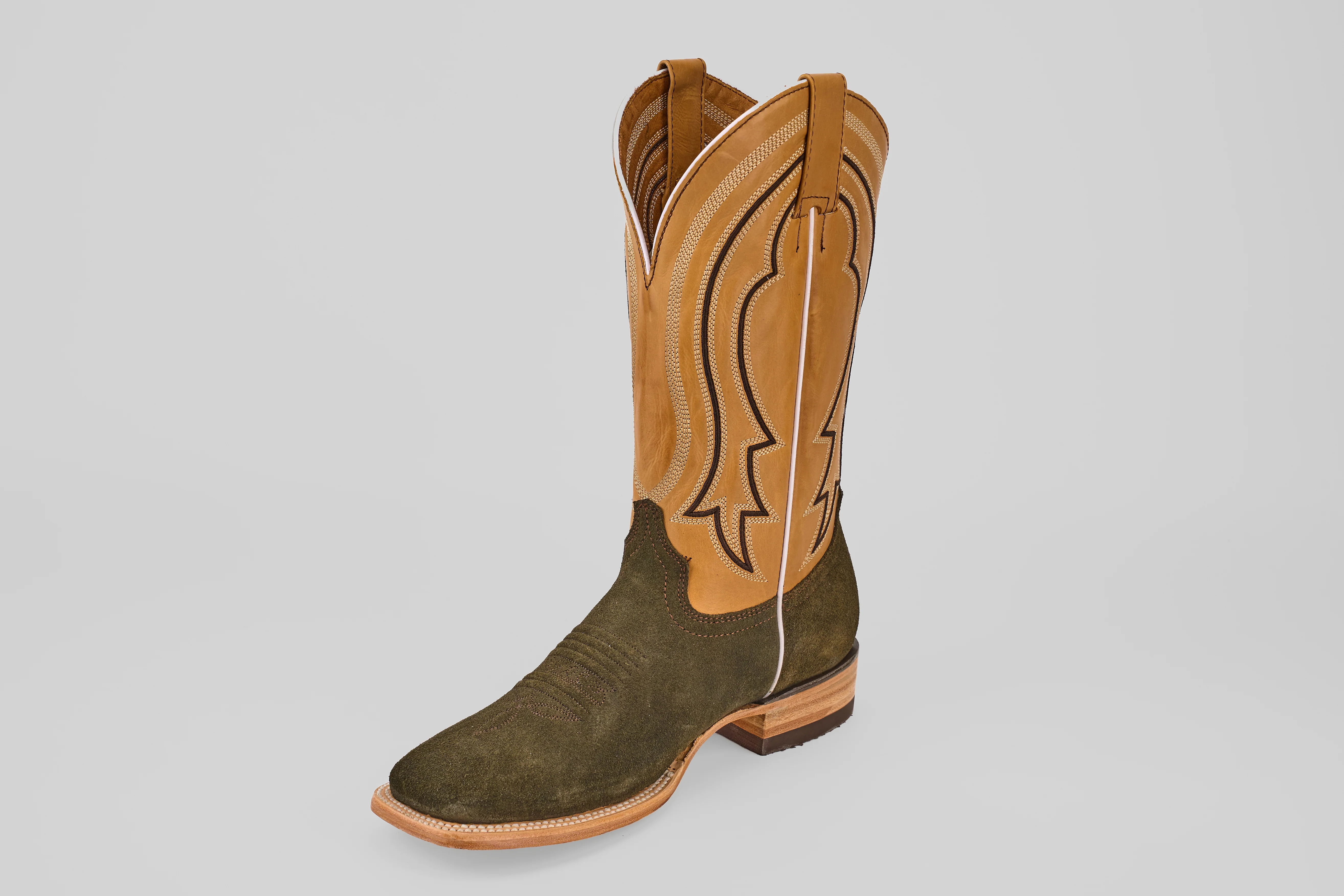 Prime Suede Green Olive - Square Toe - Image 3