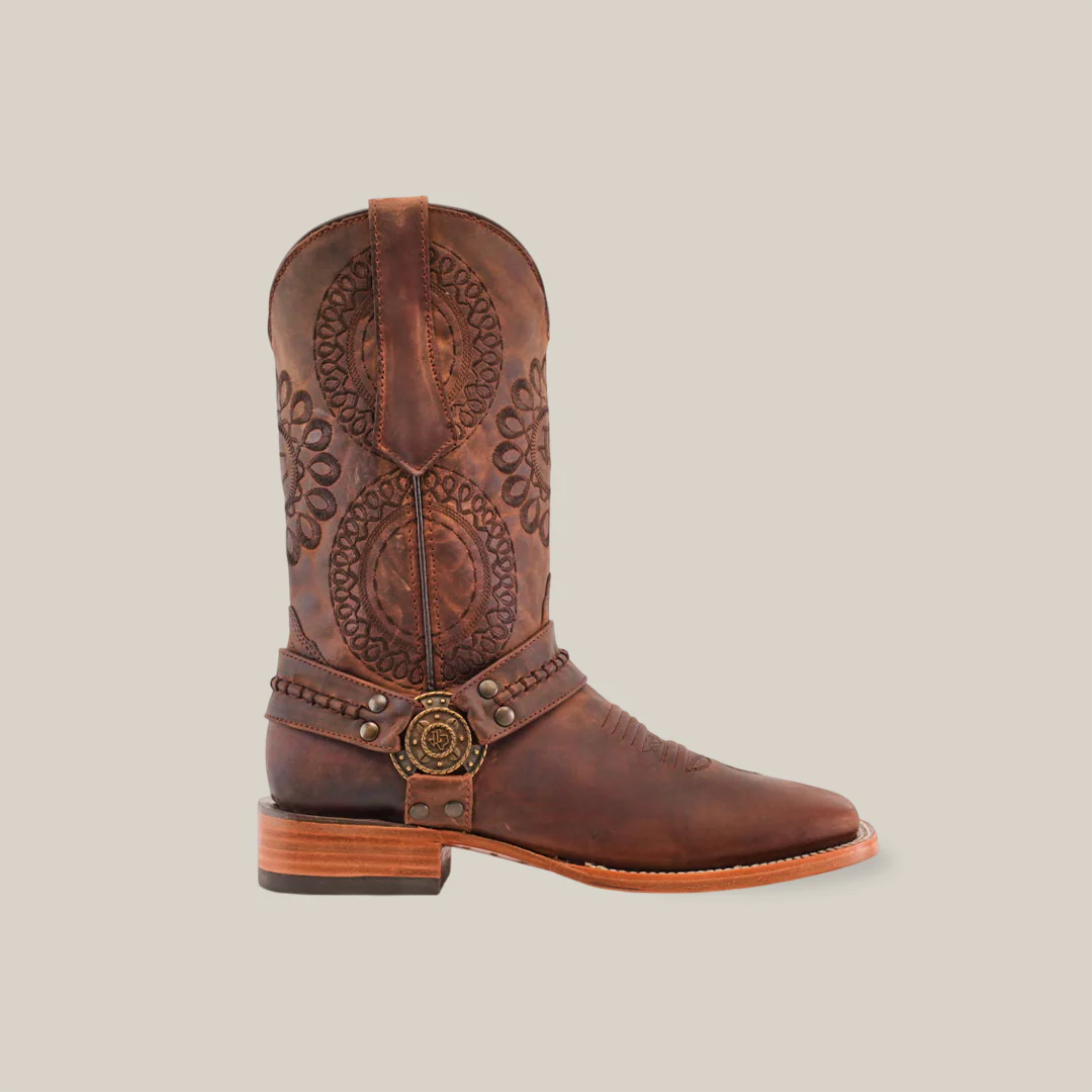 Matte Brown Country Stitch - Square Toe - Image 2