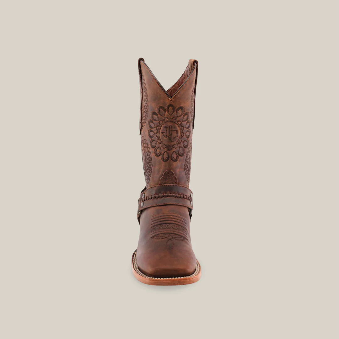 Matte Brown Country Stitch - Square Toe - Image 4