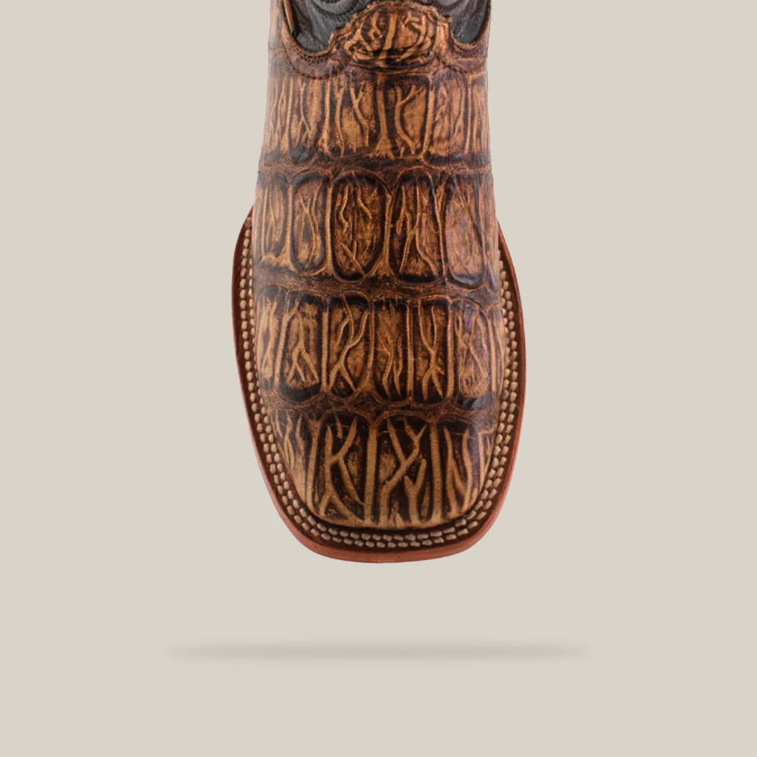 Crocodile Orix - Embossed Leather - Square Toe (E928) - Image 4