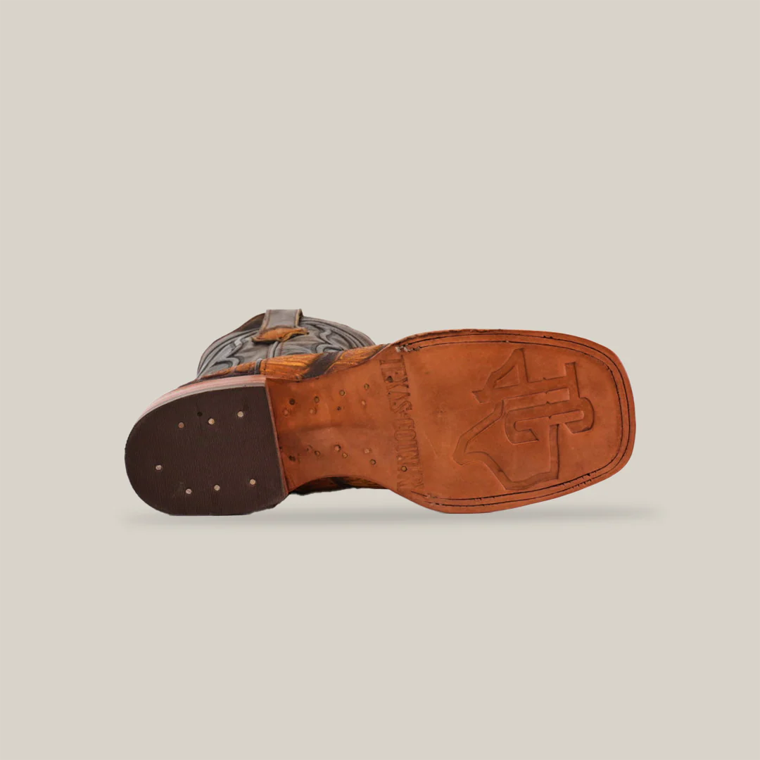 Crocodile Rustic Honey - Embossed Leather - Square Toe (E928) - Image 6