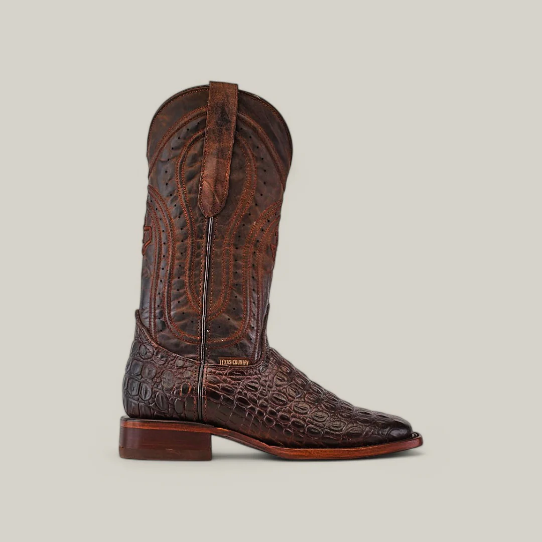 Alligatoar Horn Back Print Brown - Square Toe - Image 2
