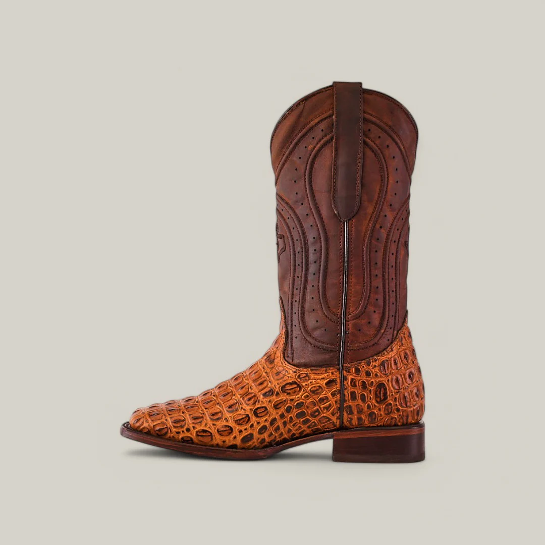 Alligator Horn Back Print Honey - Square Toe - Image 3