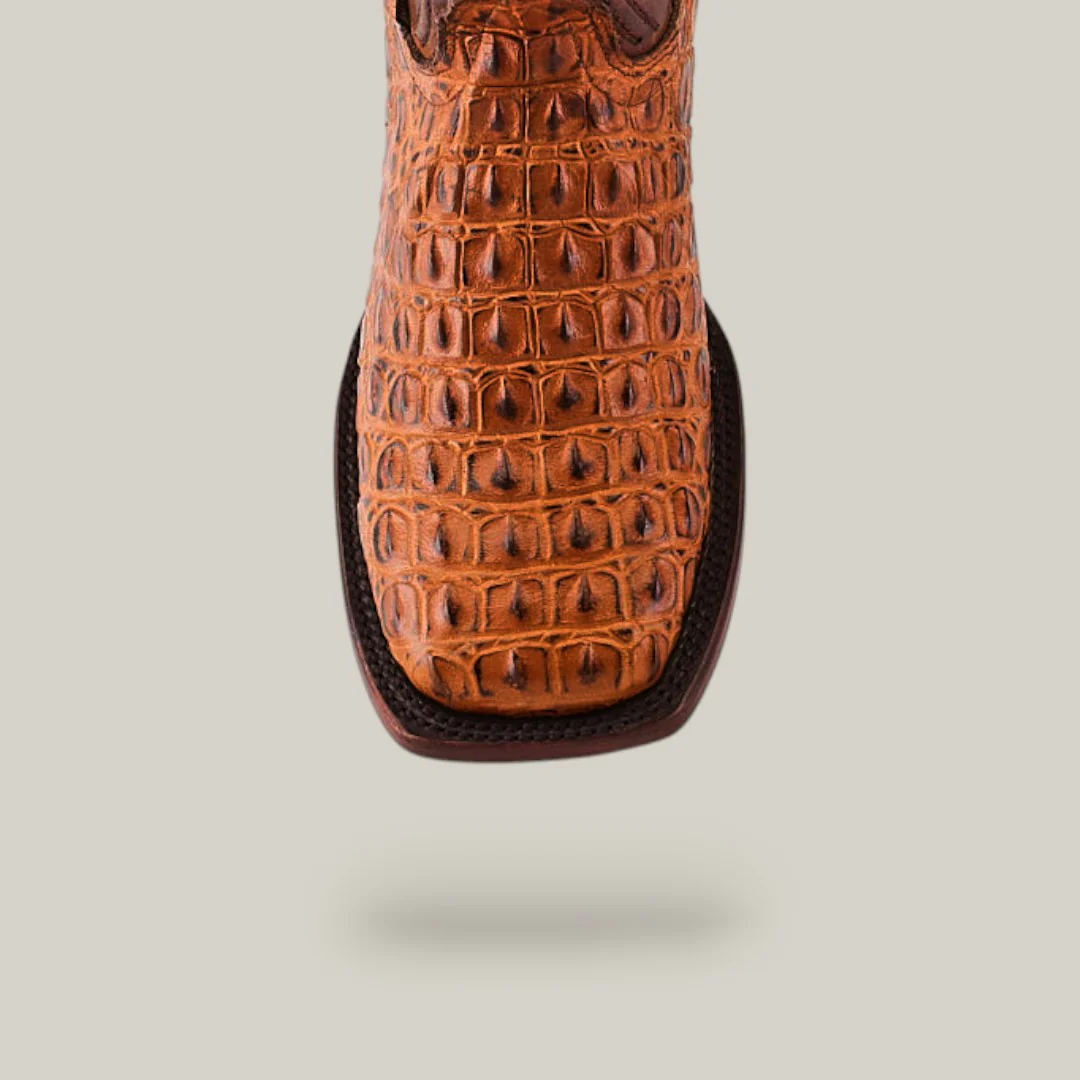 Alligator Horn Back Print Honey - Square Toe - Image 5