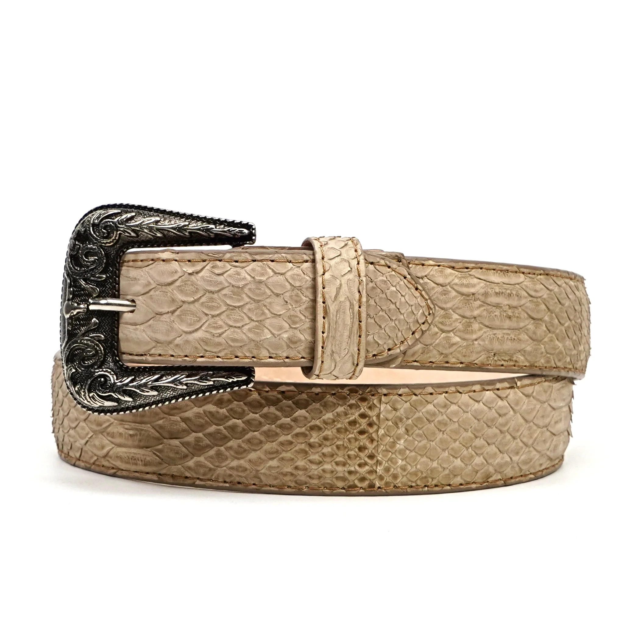 Exotic Full Quilt Python Belt - Cappuccino (C-028)