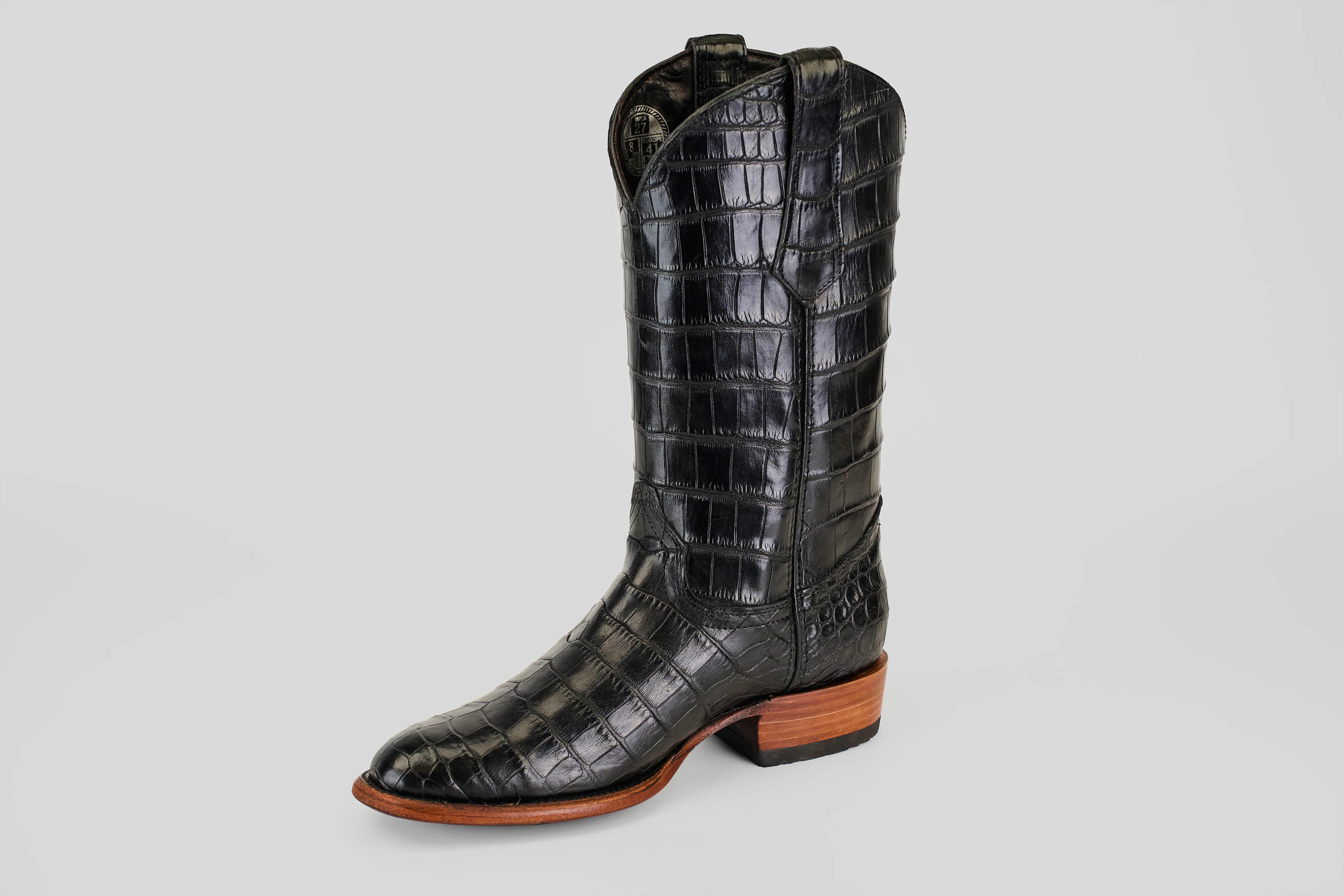 James - Black - Round Toe (Full Alligator) - Image 3