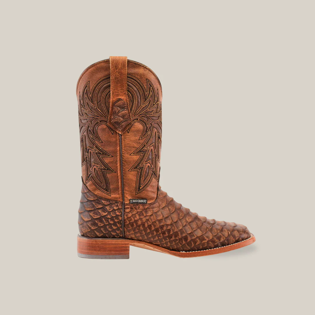 Jumbo Python Chocolate - Embossed Leather - Square Toe (E681) - Image 2