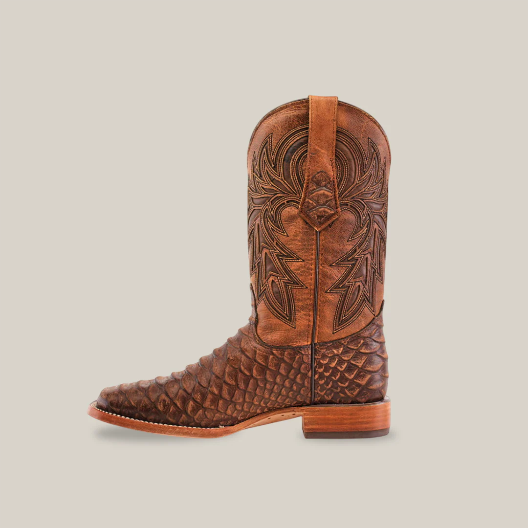 Jumbo Python Chocolate - Embossed Leather - Square Toe (E681) - Image 3
