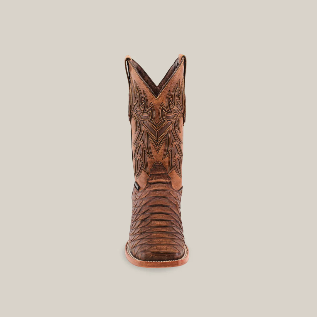 Jumbo Python Chocolate - Embossed Leather - Square Toe (E681) - Image 4