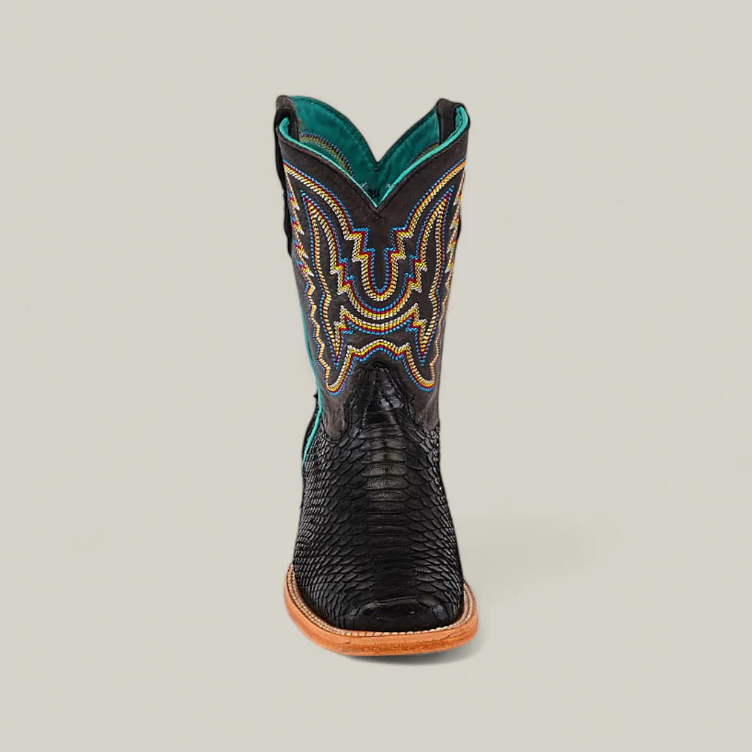 Exotic Python Black - Square Toe - Kids Boots - Image 4