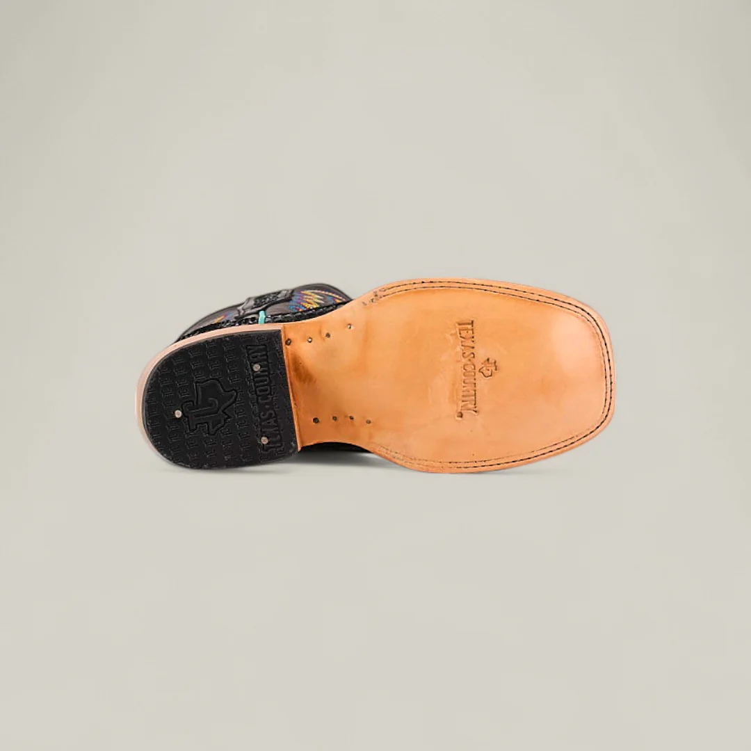 Exotic Python Black - Square Toe - Kids Boots - Image 6