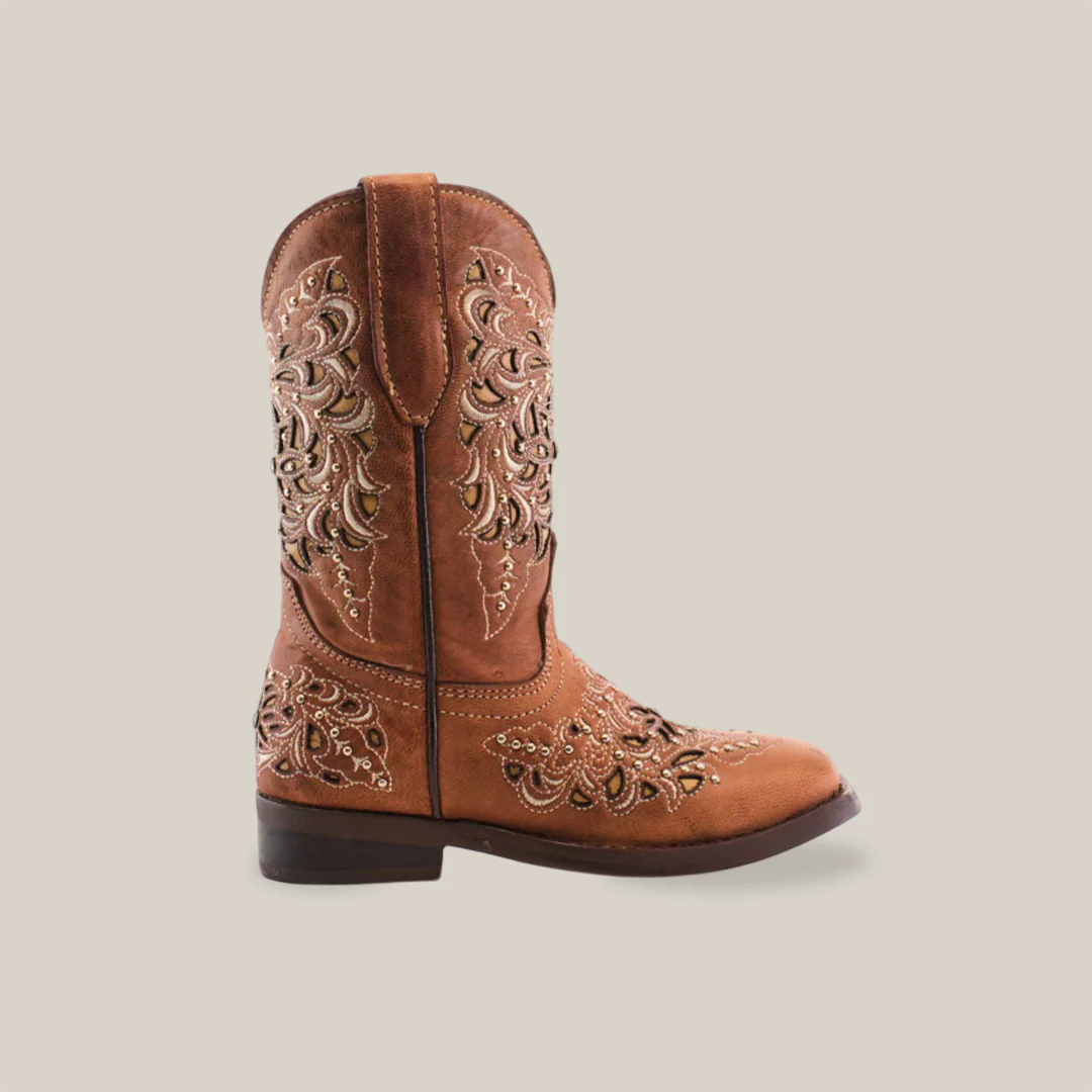 Kiara Studs Fawn - Square Toe - Kids Boots - Image 2