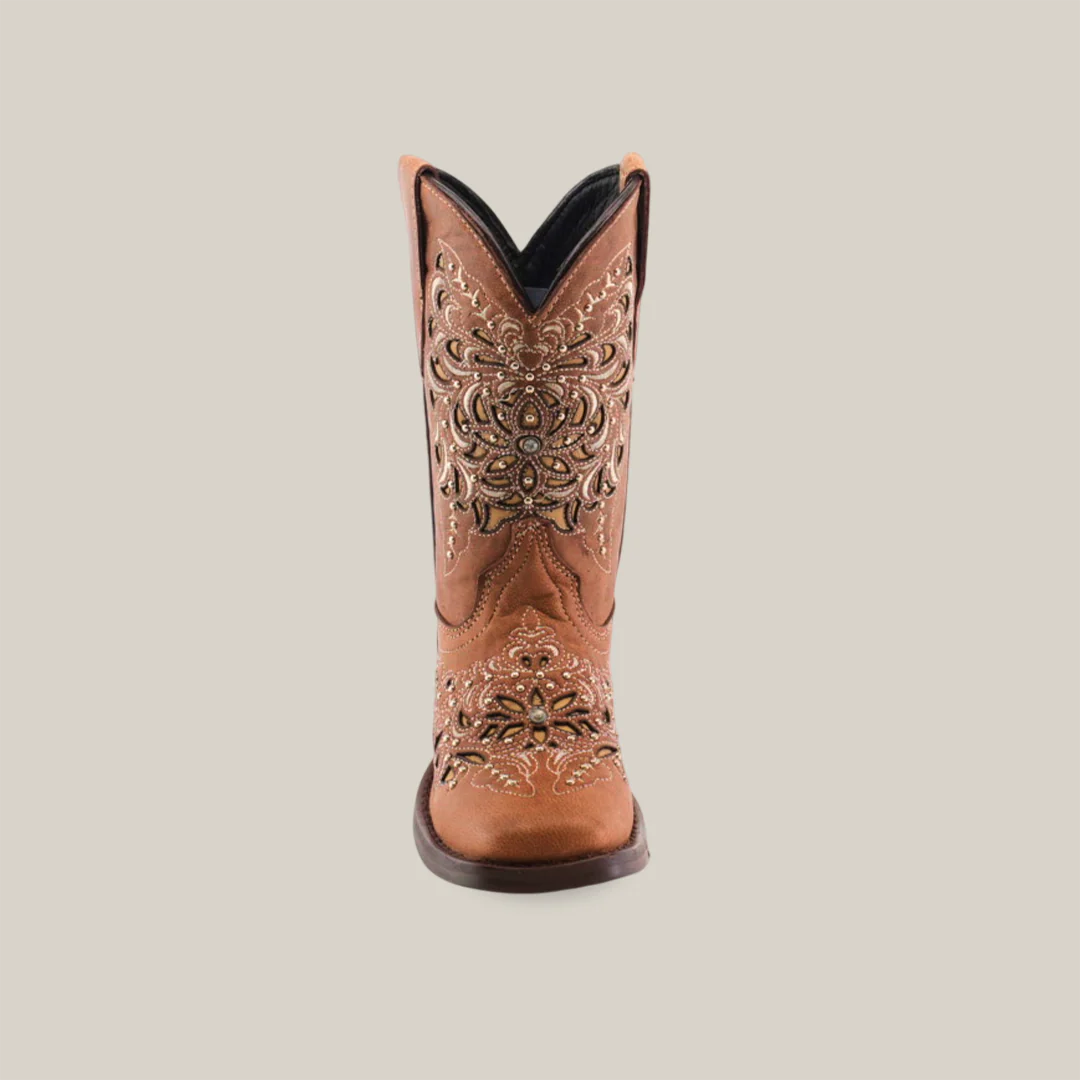 Kiara Studs Fawn - Square Toe - Kids Boots - Image 4