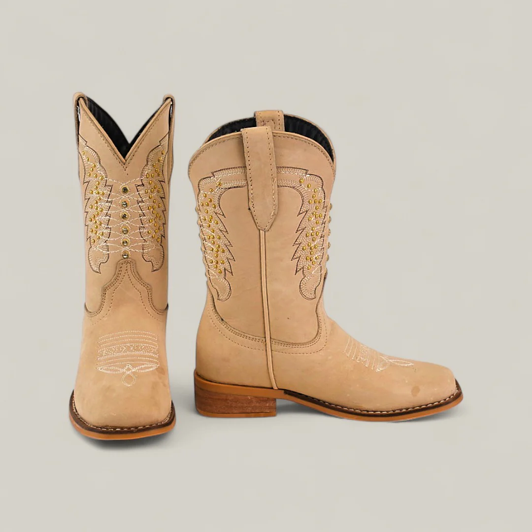 Orion Suede Bone - Square Toe - Kids Boots