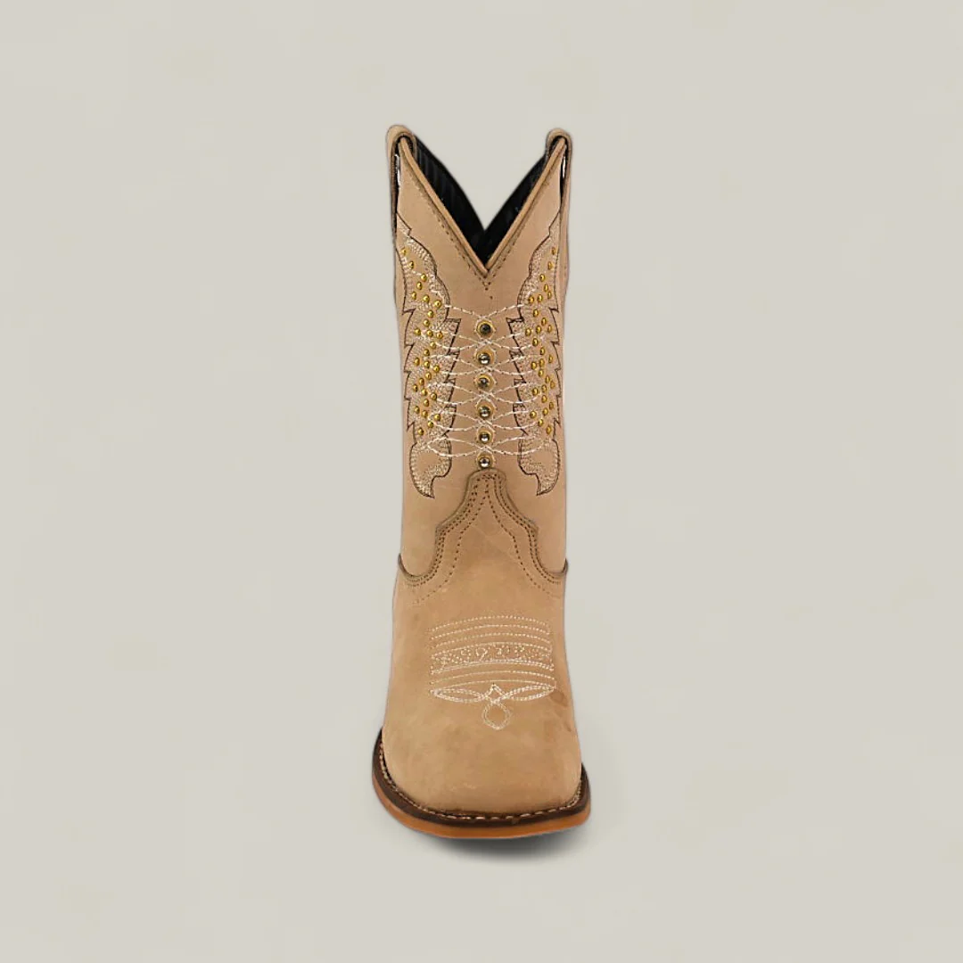 Orion Suede Bone - Square Toe - Kids Boots - Image 4