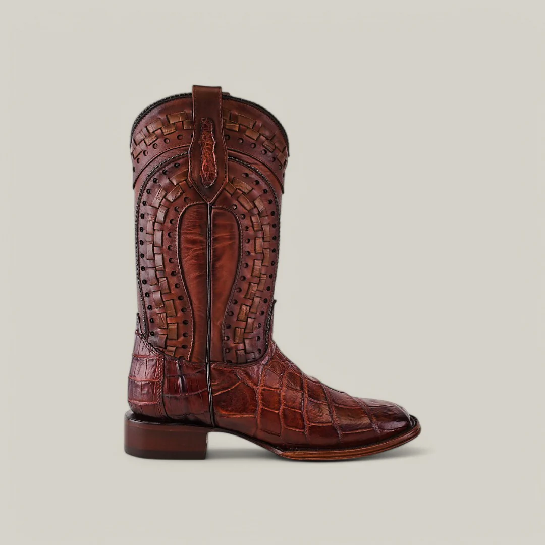 Exotic American Alligator - Herradura - Brandy - Square Toe - Image 2