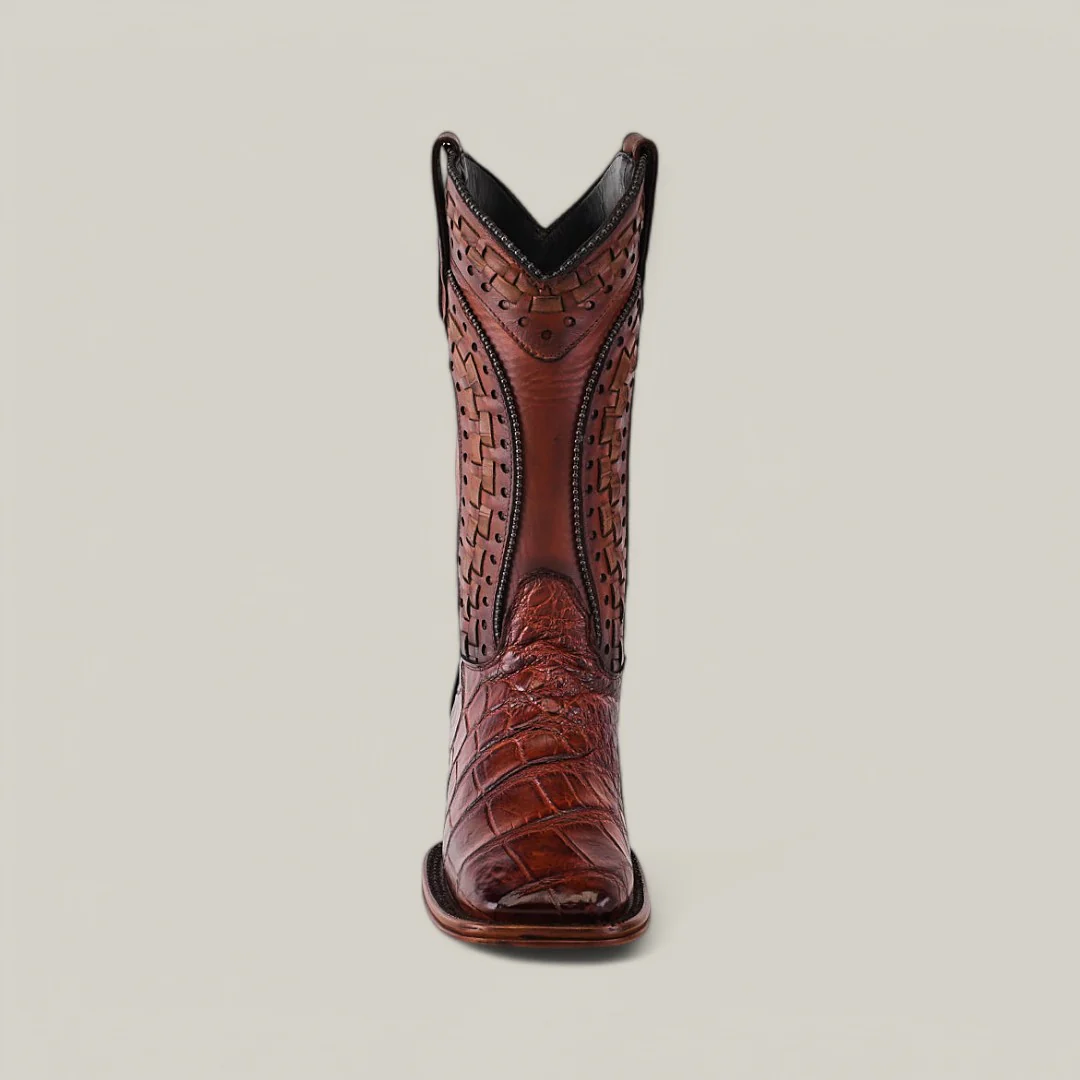 Exotic American Alligator - Herradura - Brandy - Square Toe - Image 4
