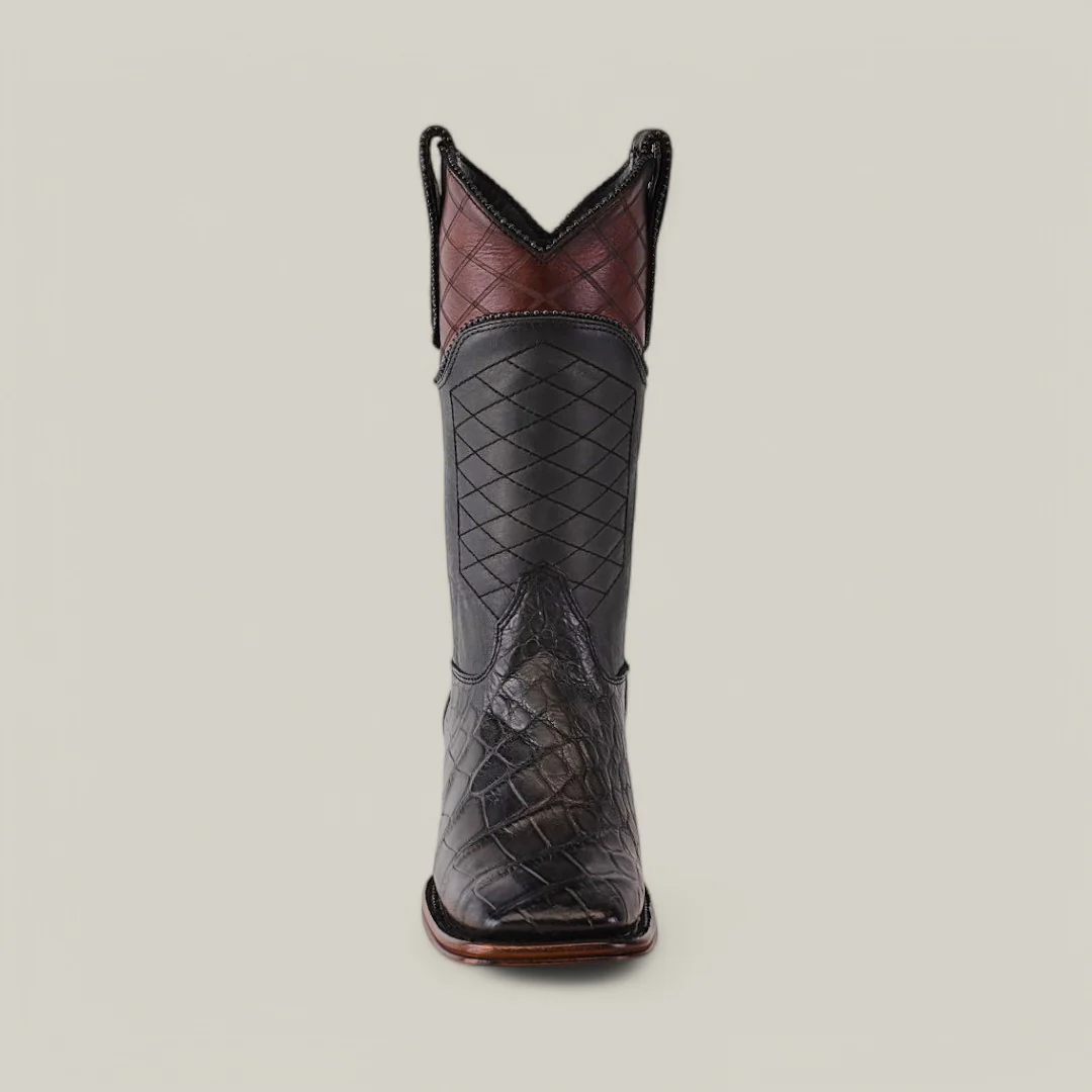 Exotic American Alligator - Dark Gray - Square Toe - Image 4