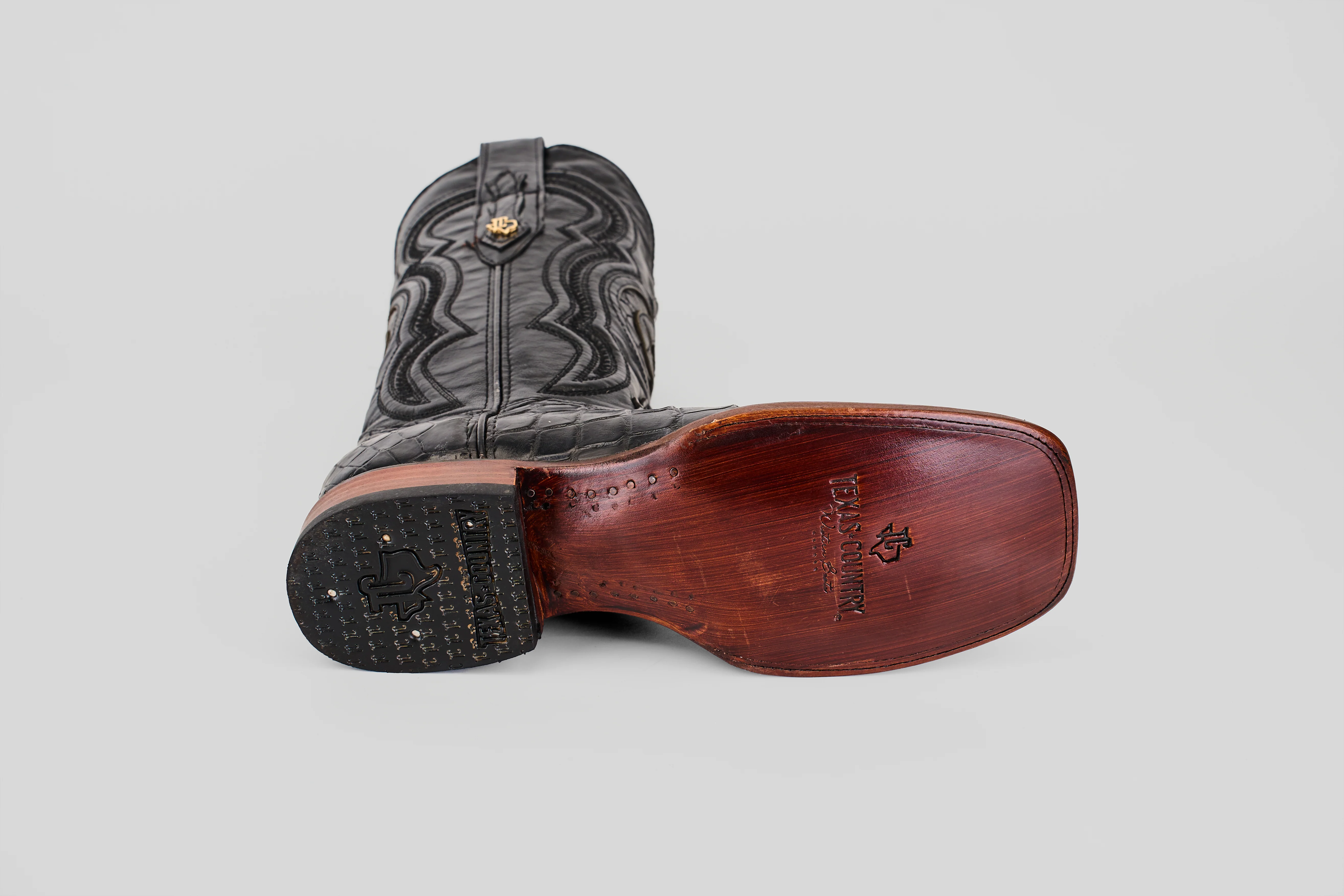 James - Black - Square Toe (Alligator Hornback) - Image 6