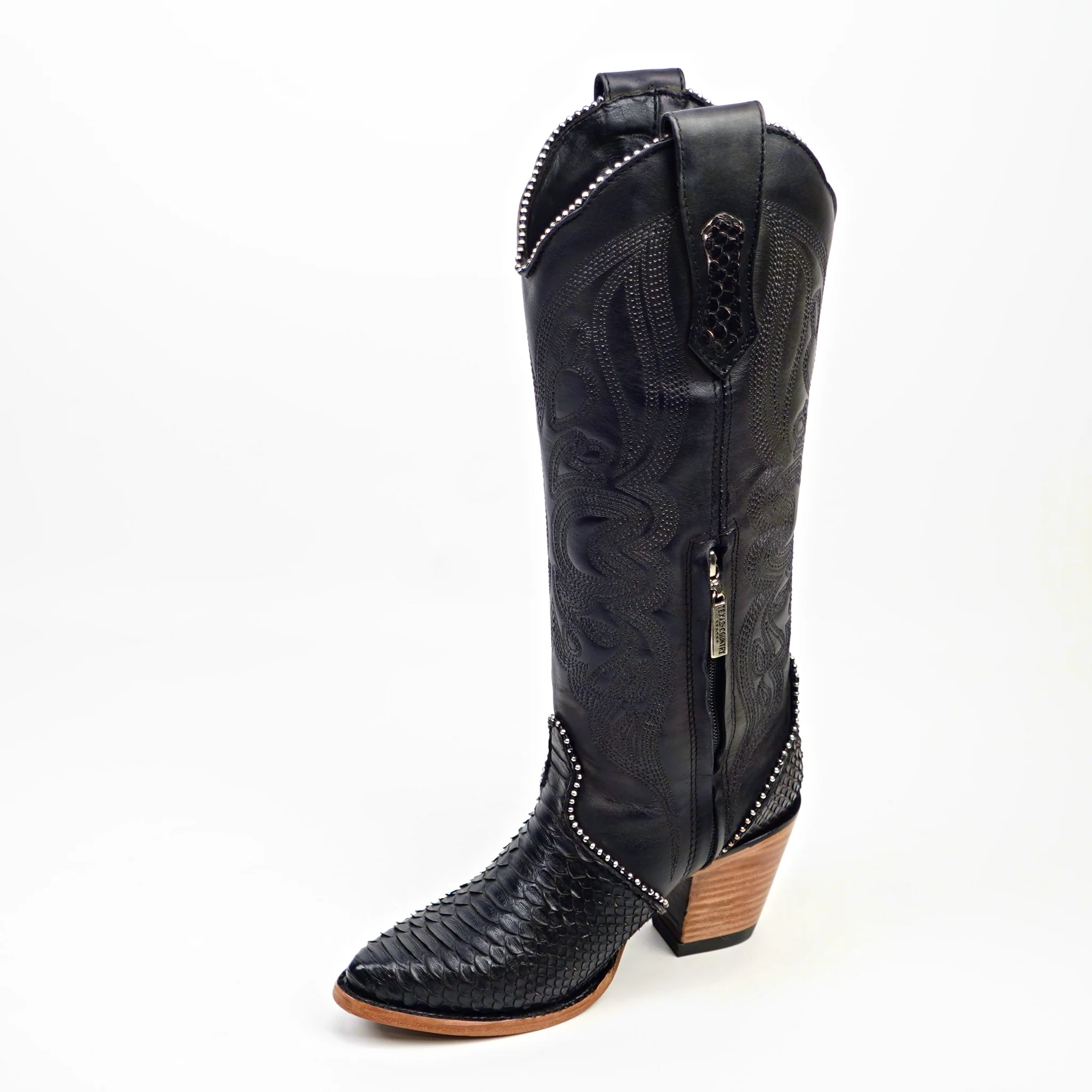 Linda Python Black - Tall Shaft - J Toe - Image 3