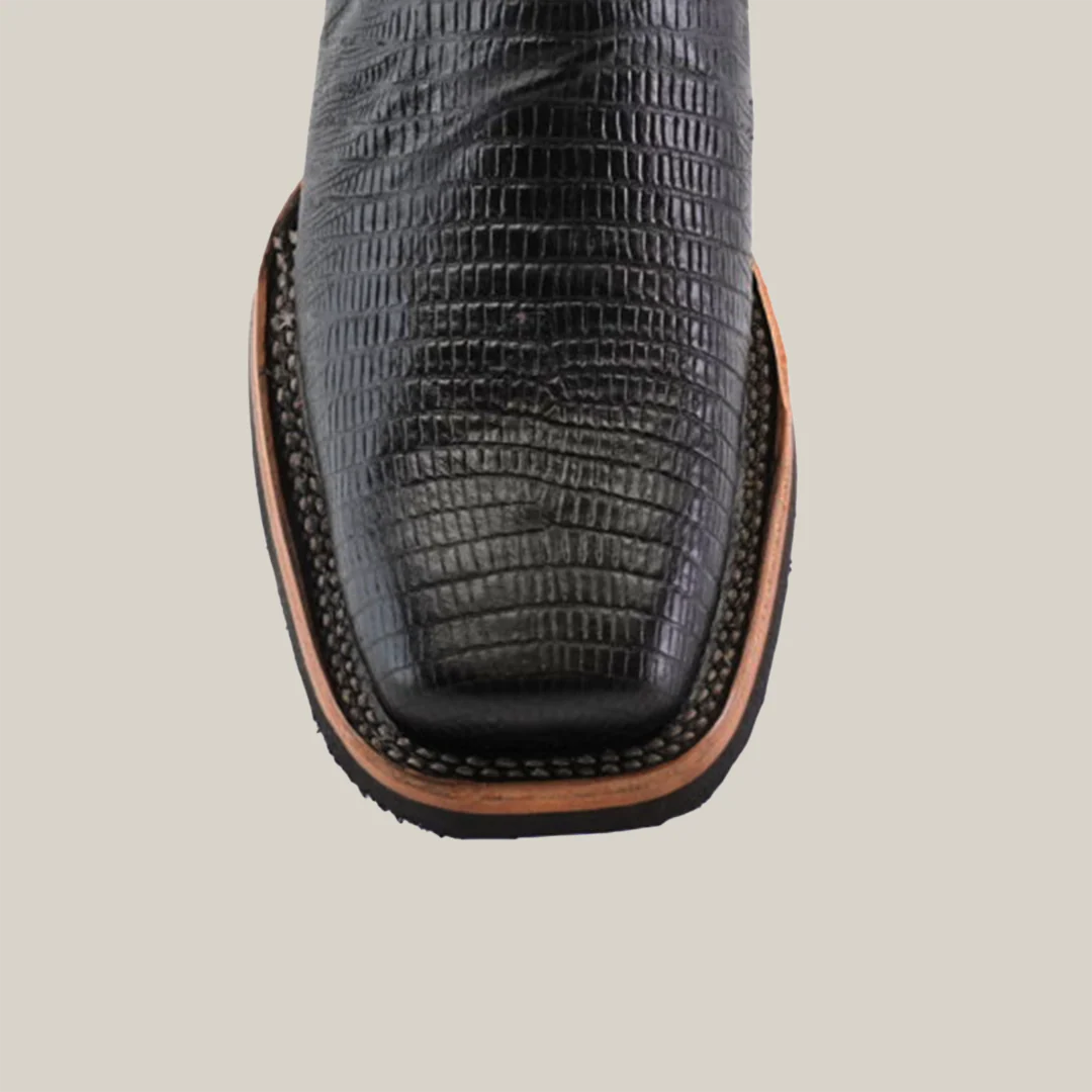 Lizard Black - Embossed Leather - Rodeo Toe (E937) - Image 5