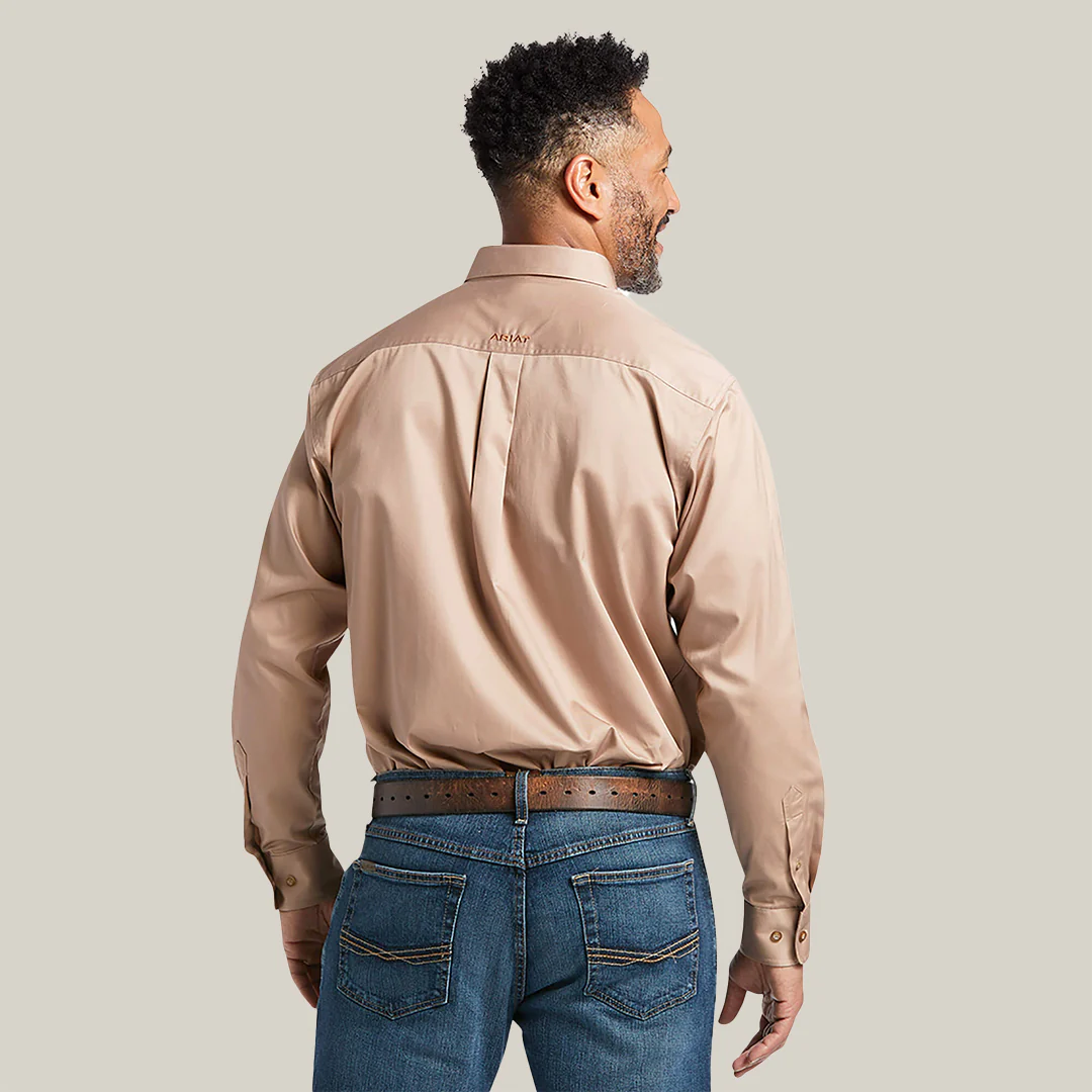 MNS SOLID TWILL CLSSC LS SHRT KHAKI 10000505 - Image 2