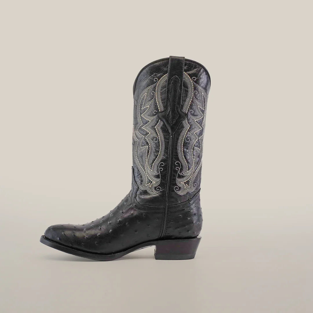 Ostrich Black - Embossed Leather - Round Toe (E436) - Image 3