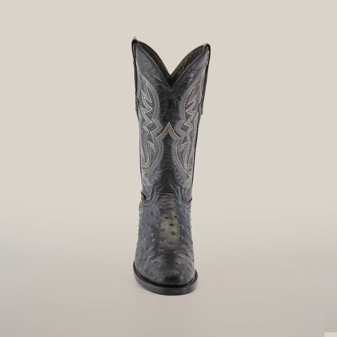 Ostrich Black - Embossed Leather - Round Toe (E436) - Image 4