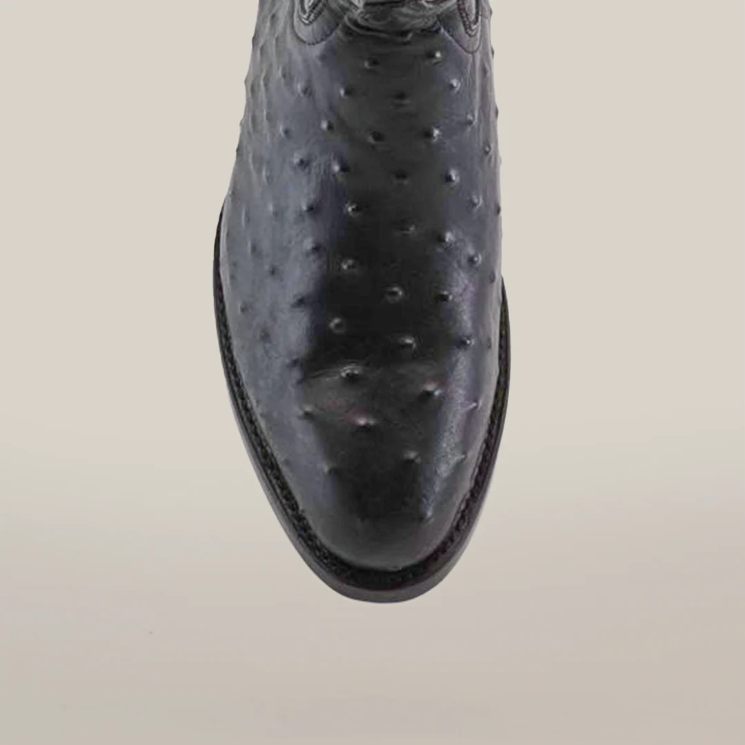 Ostrich Black - Embossed Leather - Round Toe (E436) - Image 5