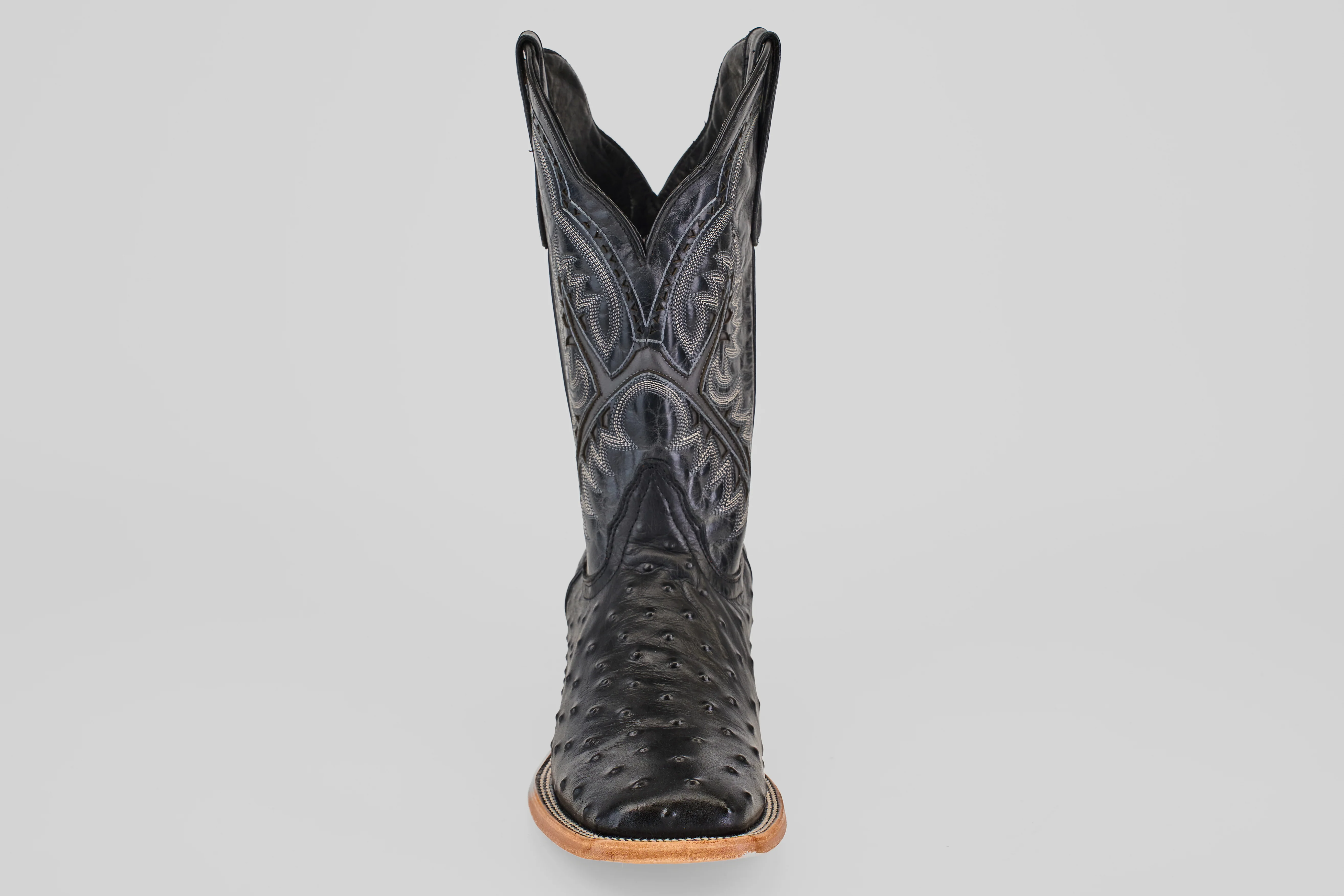 Ostrich Black - Embossed Leather - Square Toe (E424) - Image 4