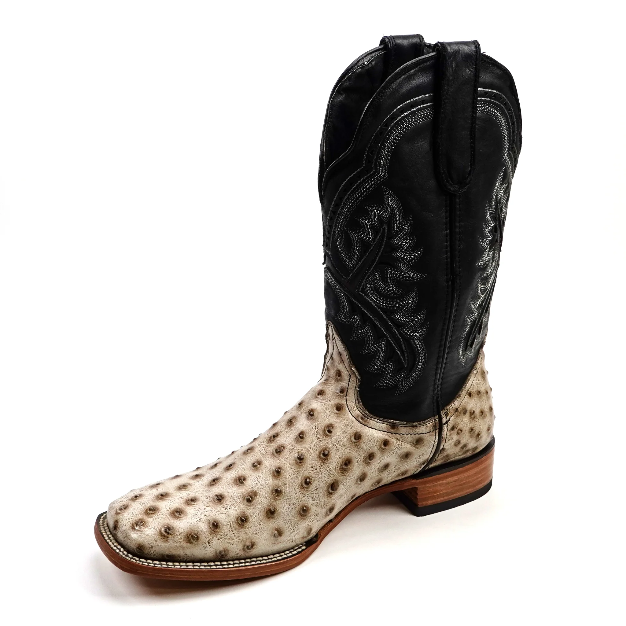 Ostrich Bone - Embossed Leather - Square Toe (E424) - Image 3