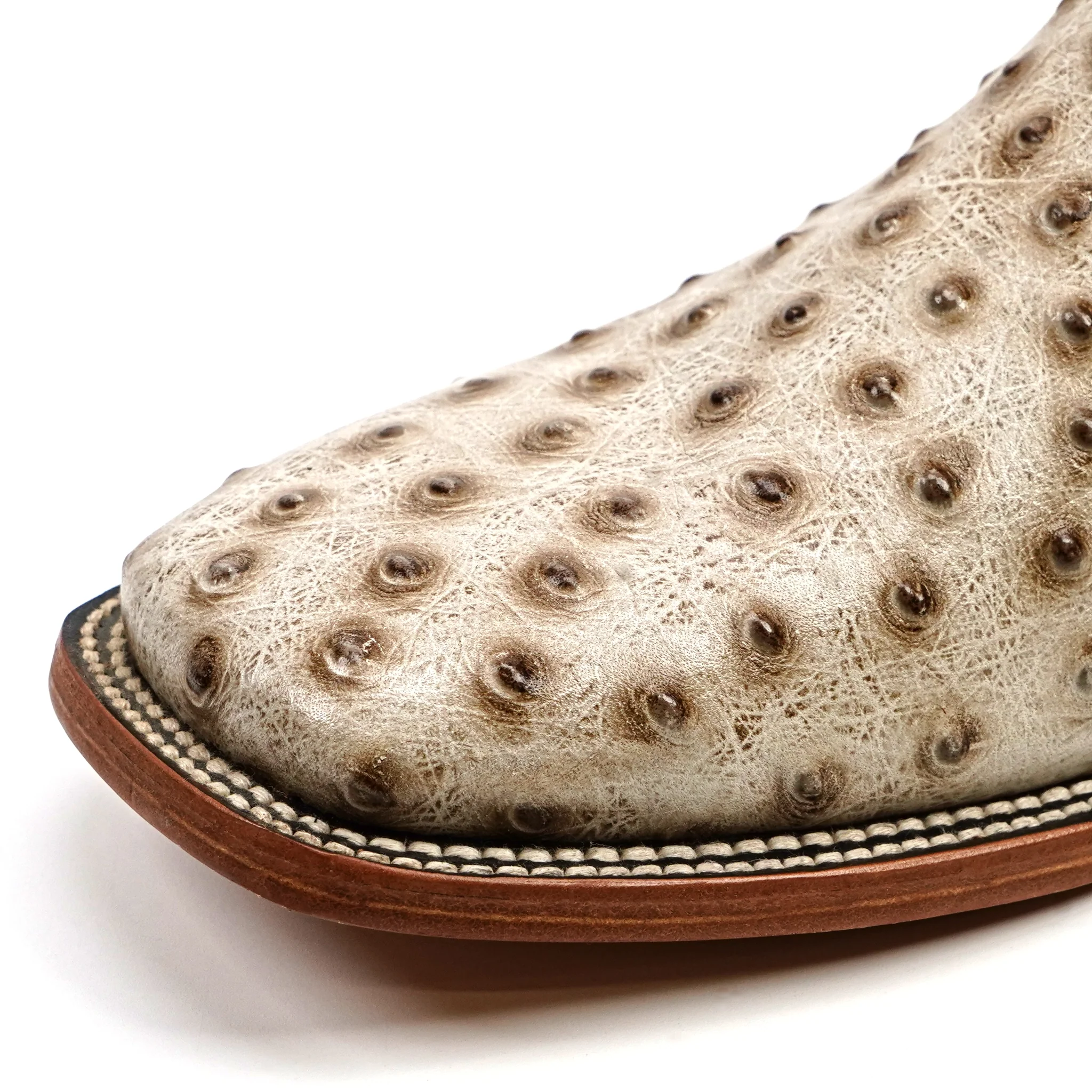 Ostrich Bone - Embossed Leather - Square Toe (E424) - Image 6