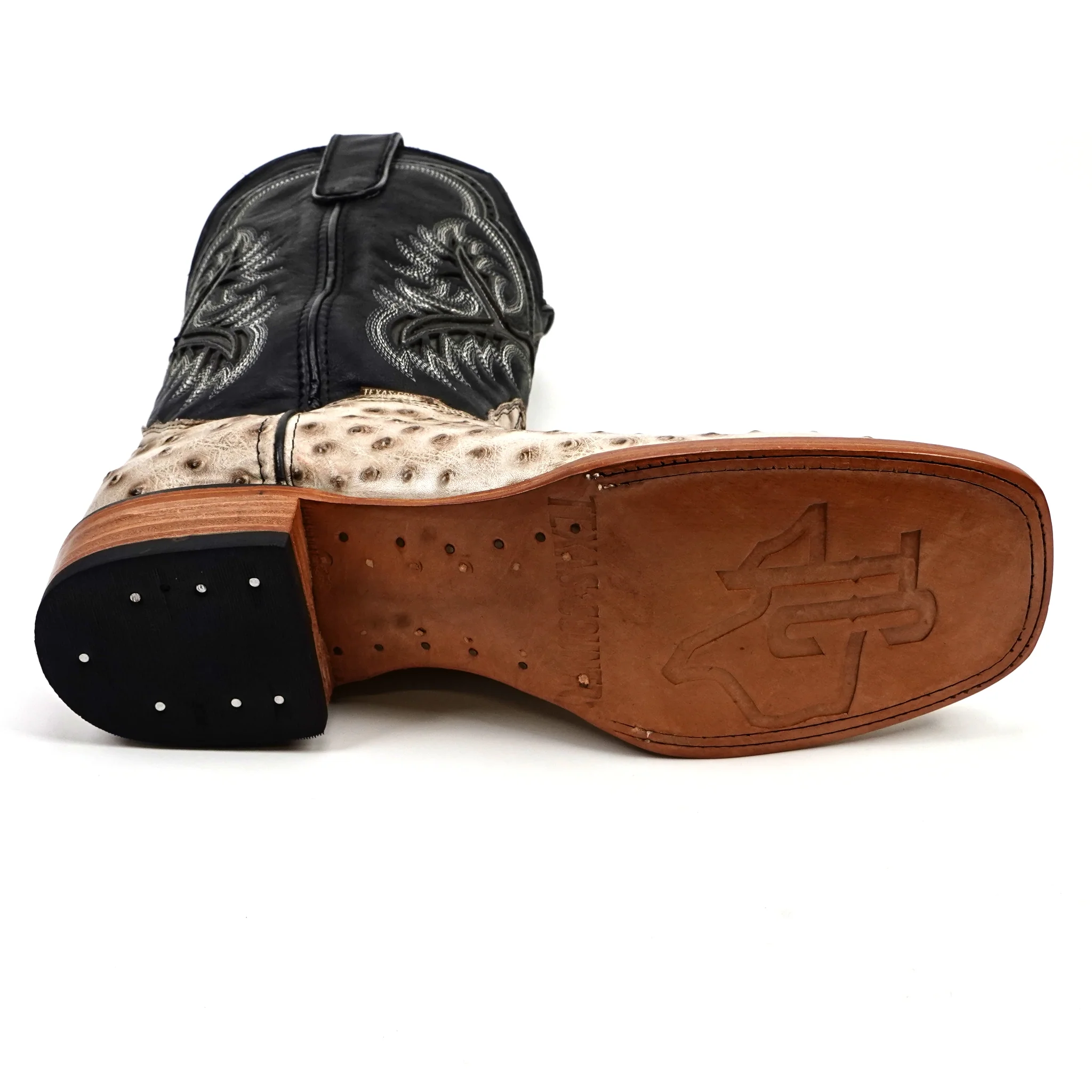 Ostrich Bone - Embossed Leather - Square Toe (E424) - Image 7