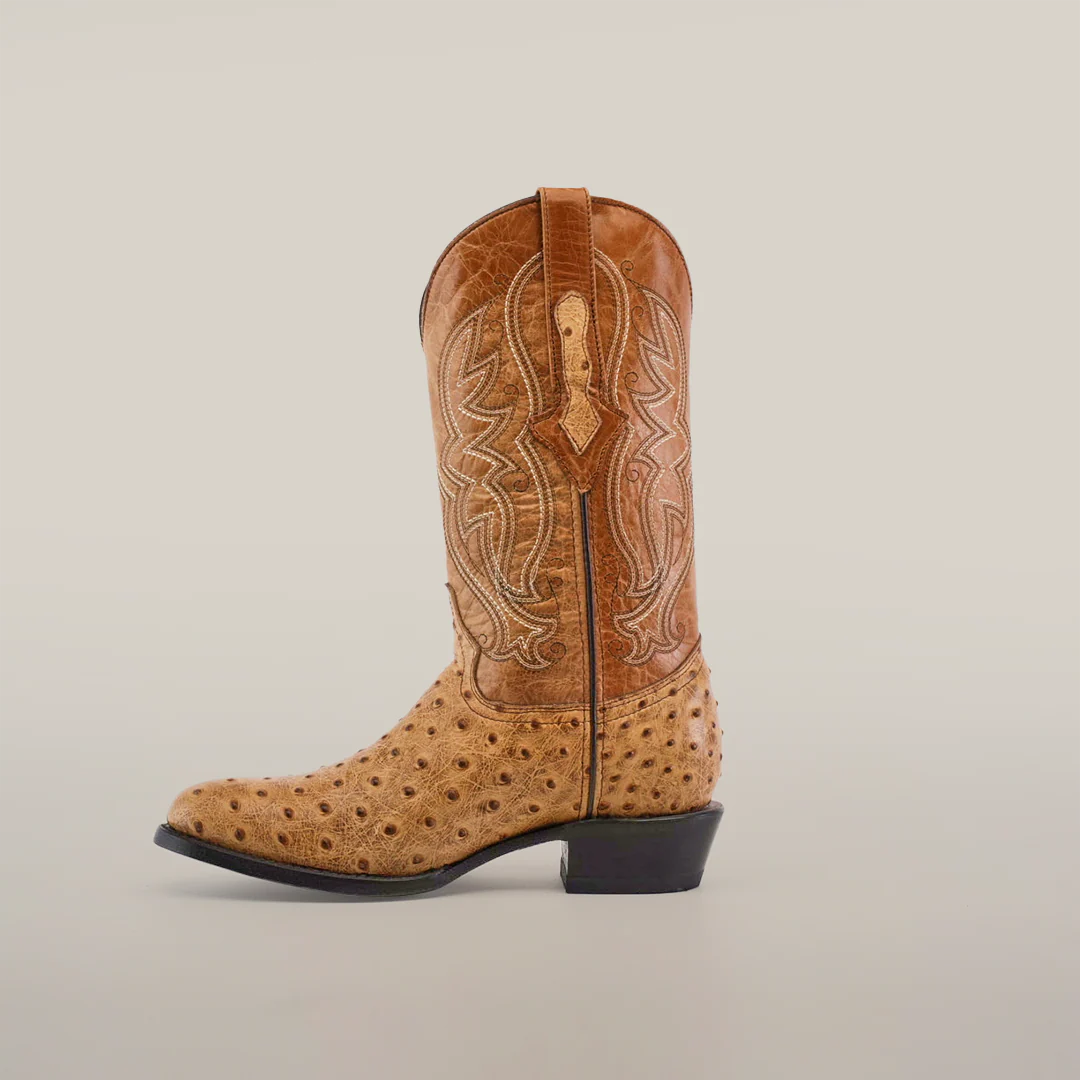 Ostrich Orix - Embossed Leather - Round Toe (E436) - Image 3