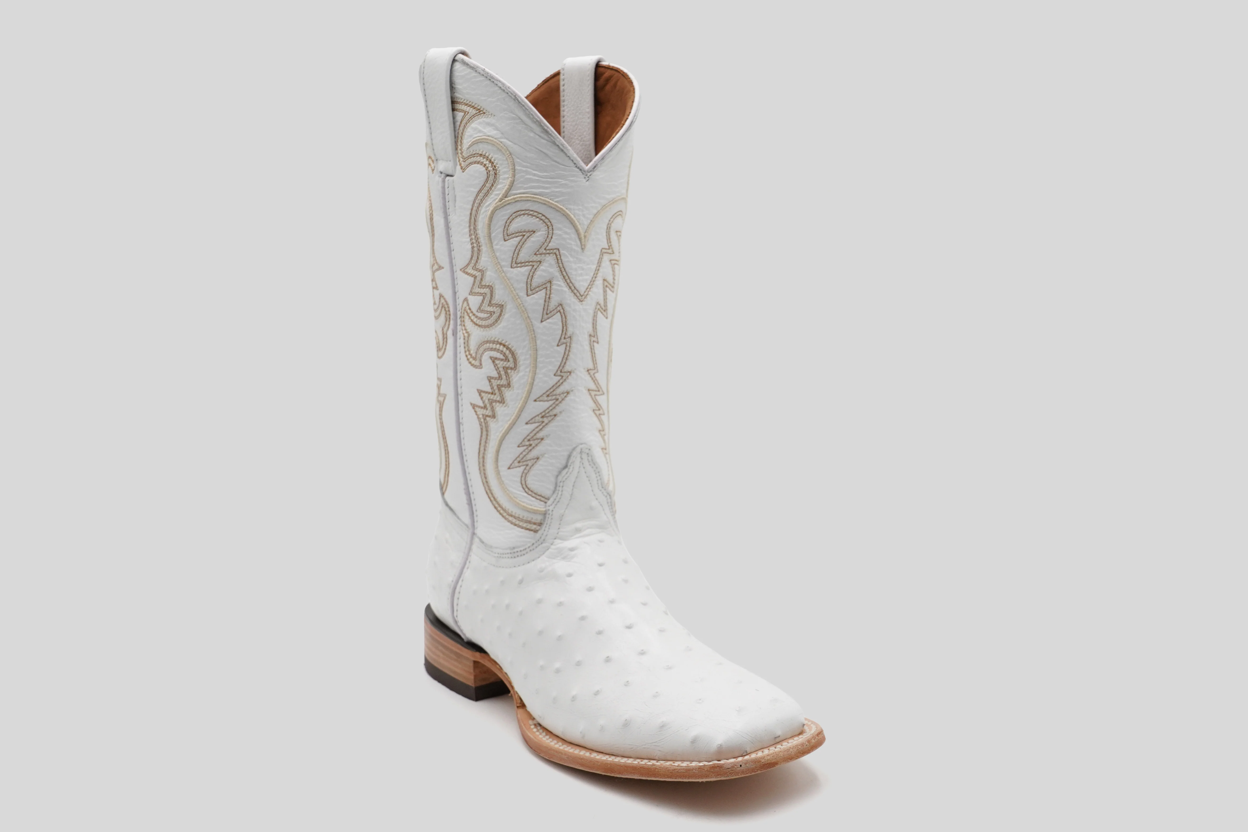 Ostrich White - Embossed Leather - Square Toe (E424-26) - Image 2