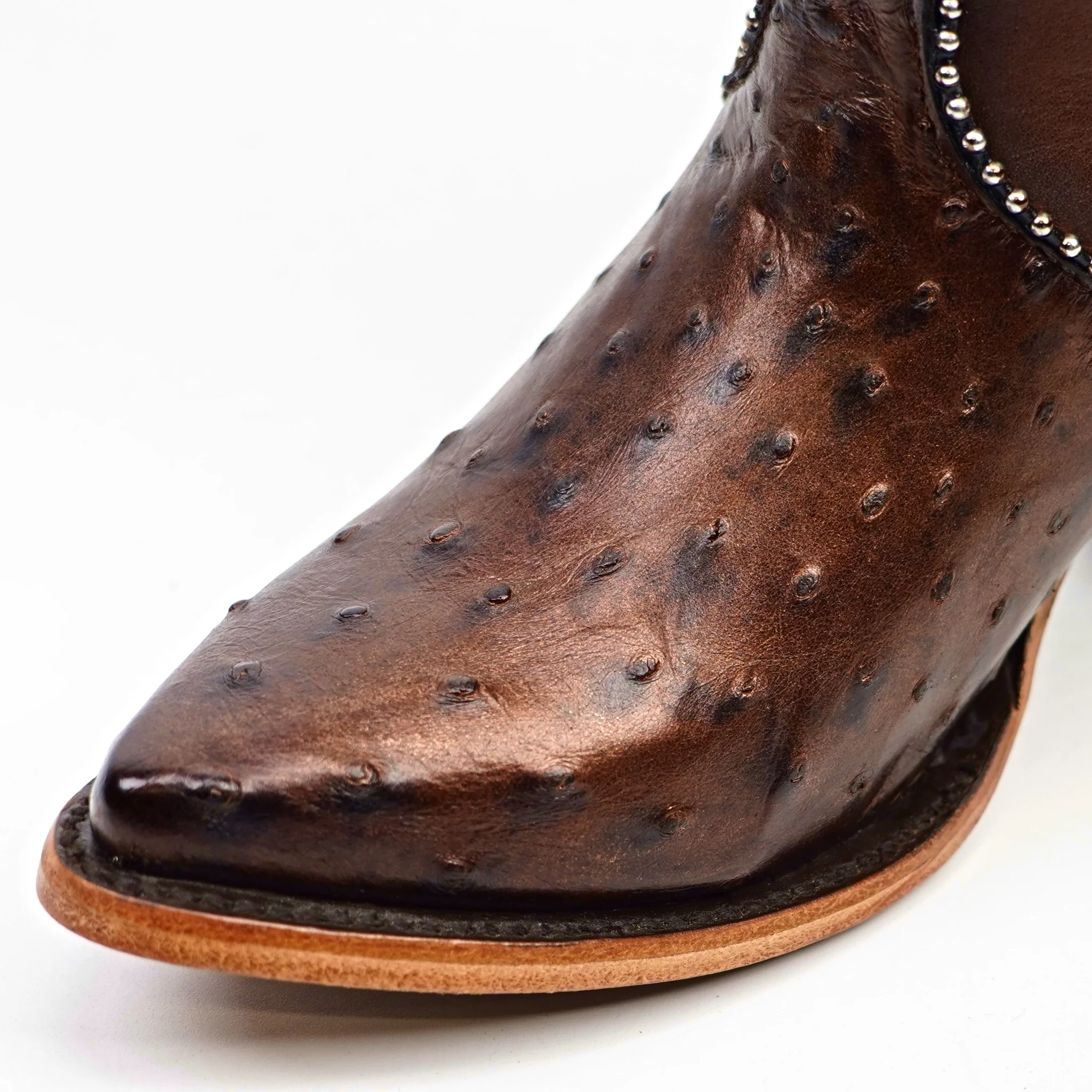 Paris Ostrich - Tall Shaft Bronze - J Toe - Image 6