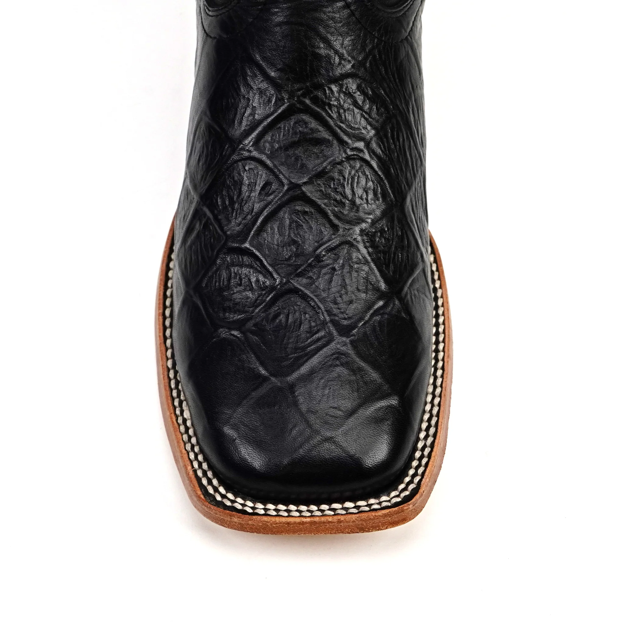 Pirarucu Black - Embossed Leather - Square Toe (E687) - Image 5