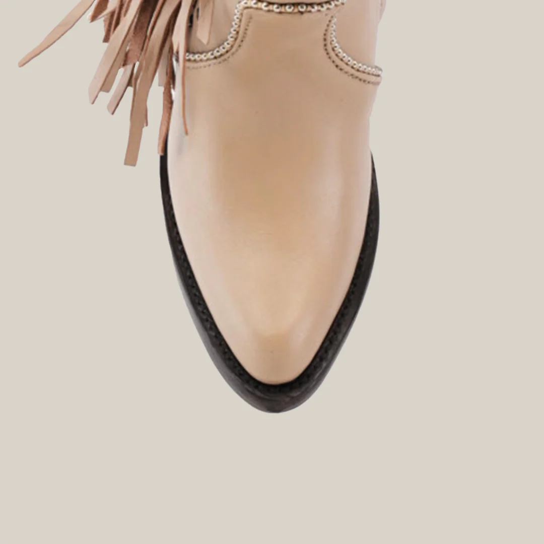 Praga Fringe Tall Shaft Cream - J Toe - Image 5