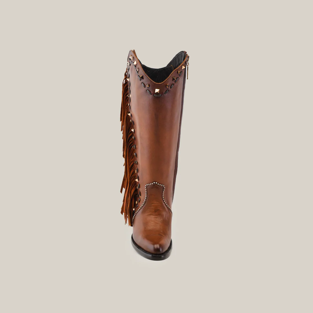 Praga Fringe Tall Shaft Tan - J Toe - Image 4