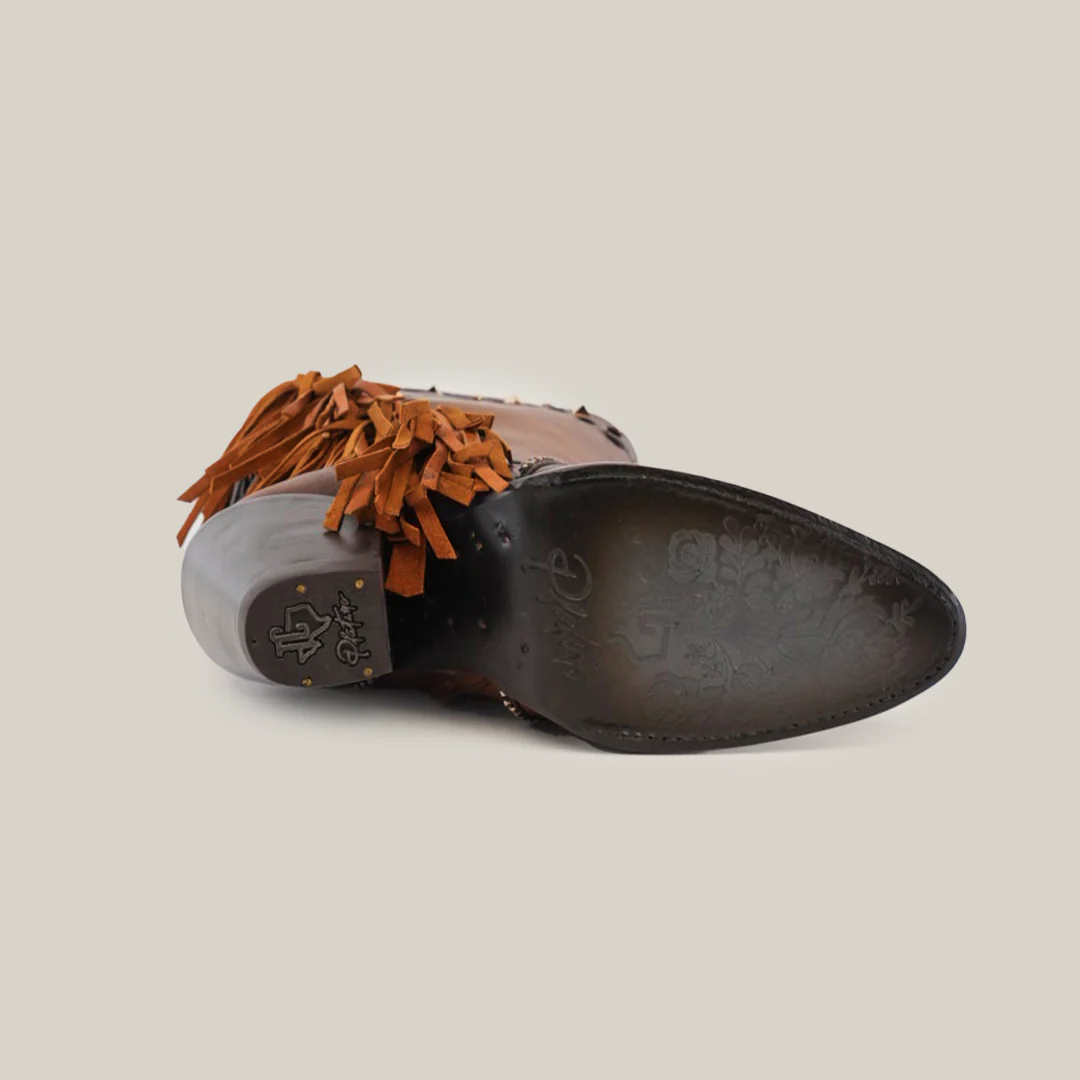 Praga Fringe Tall Shaft Tan - J Toe - Image 6