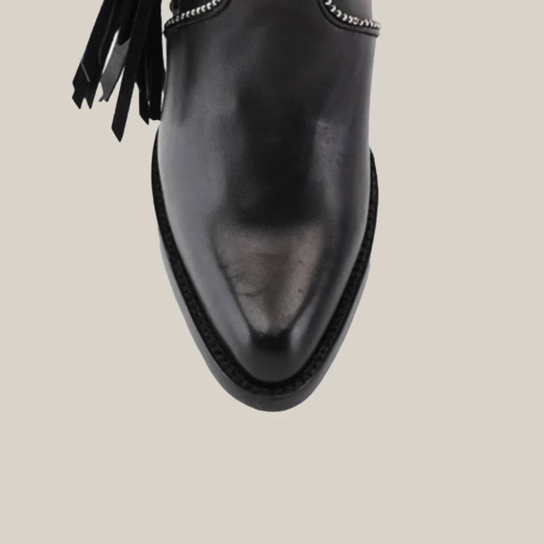 Praga Fringe Tall Shaft Black - J Toe - Image 5