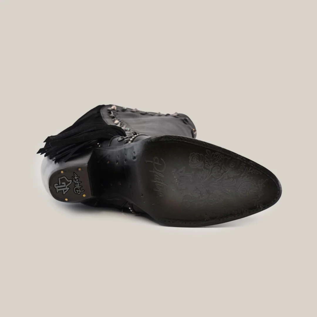 Praga Fringe Tall Shaft Black - J Toe - Image 6