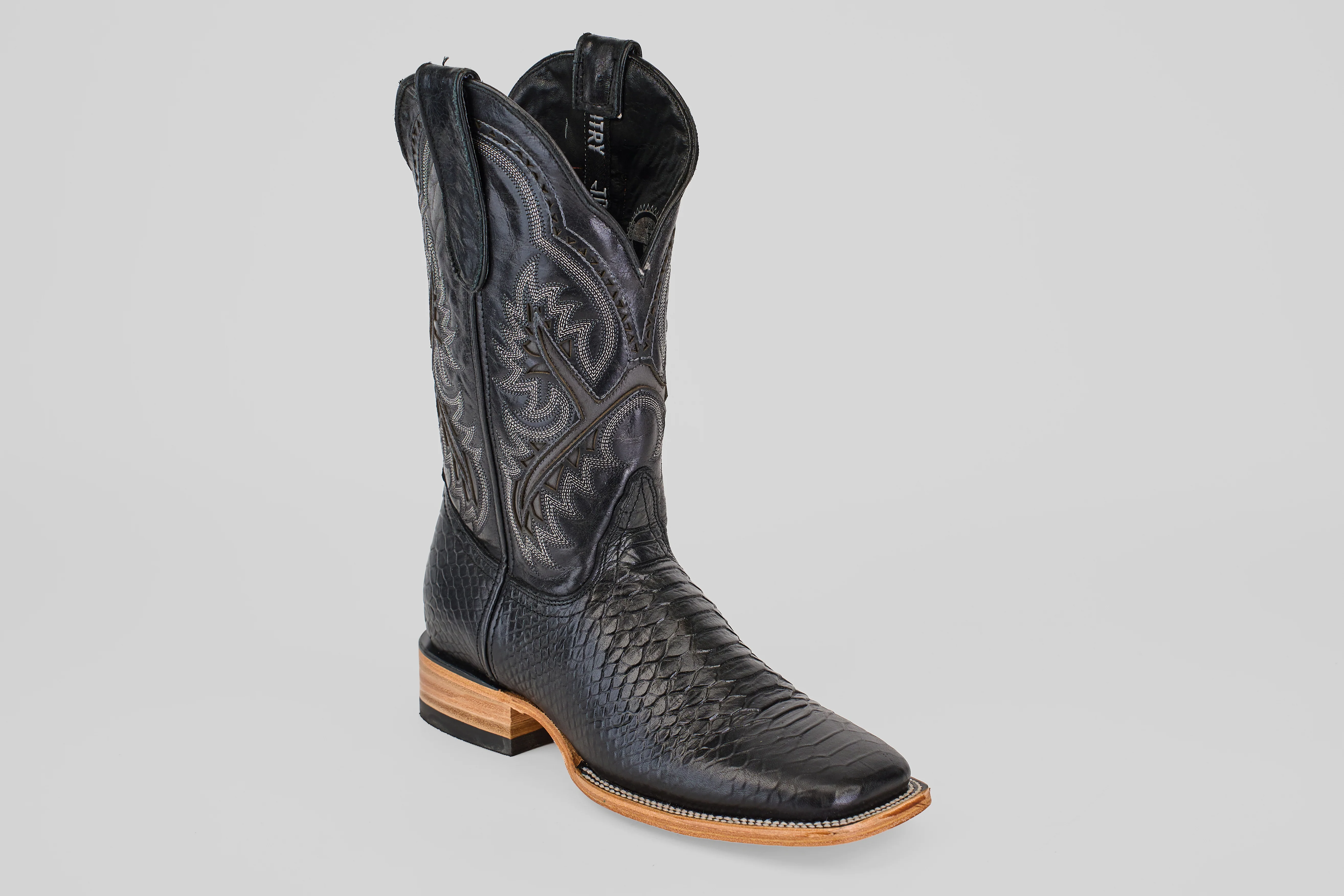 Python Black - Embossed Leather - Square Toe (E425) - Image 2