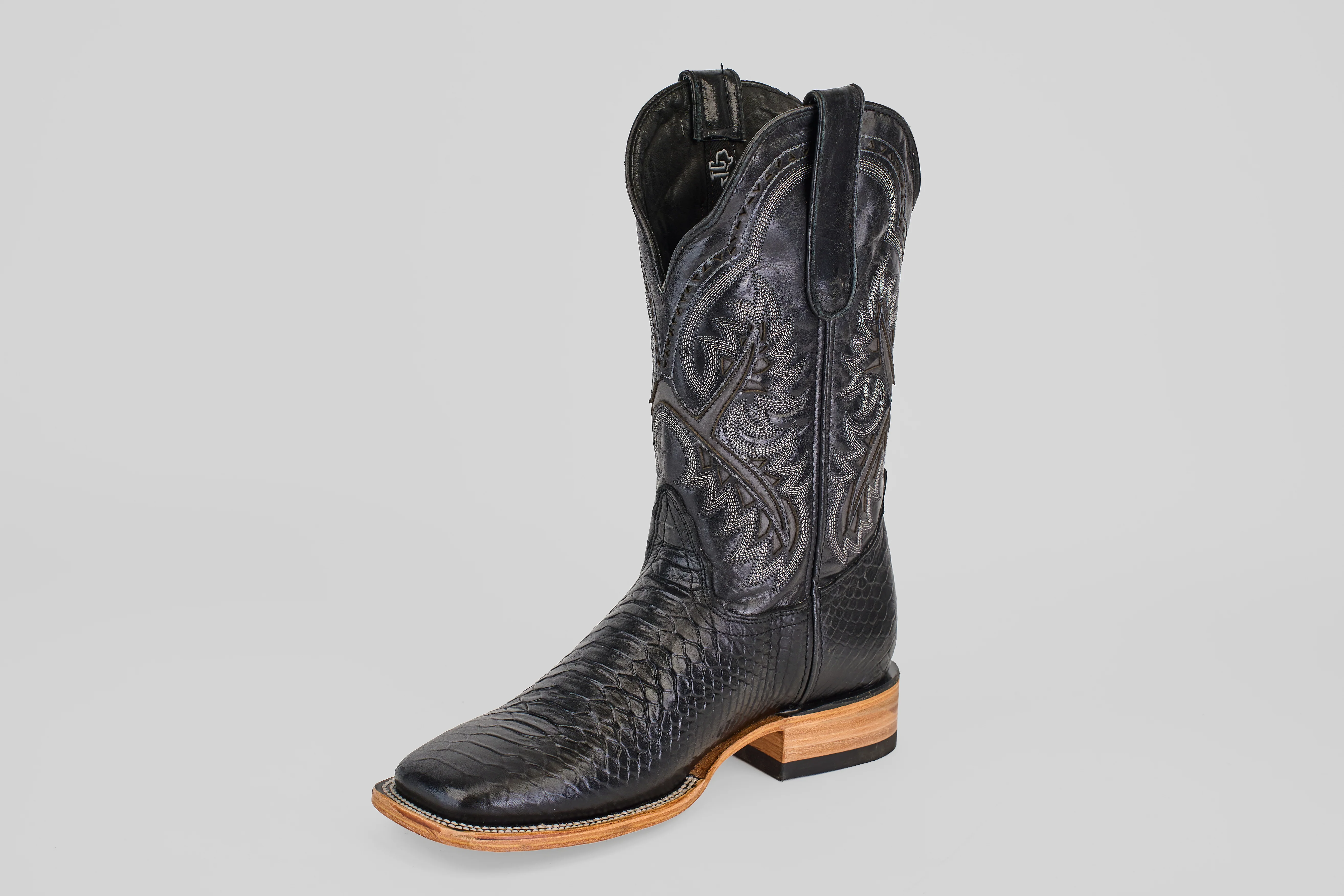 Python Black - Embossed Leather - Square Toe (E425) - Image 3