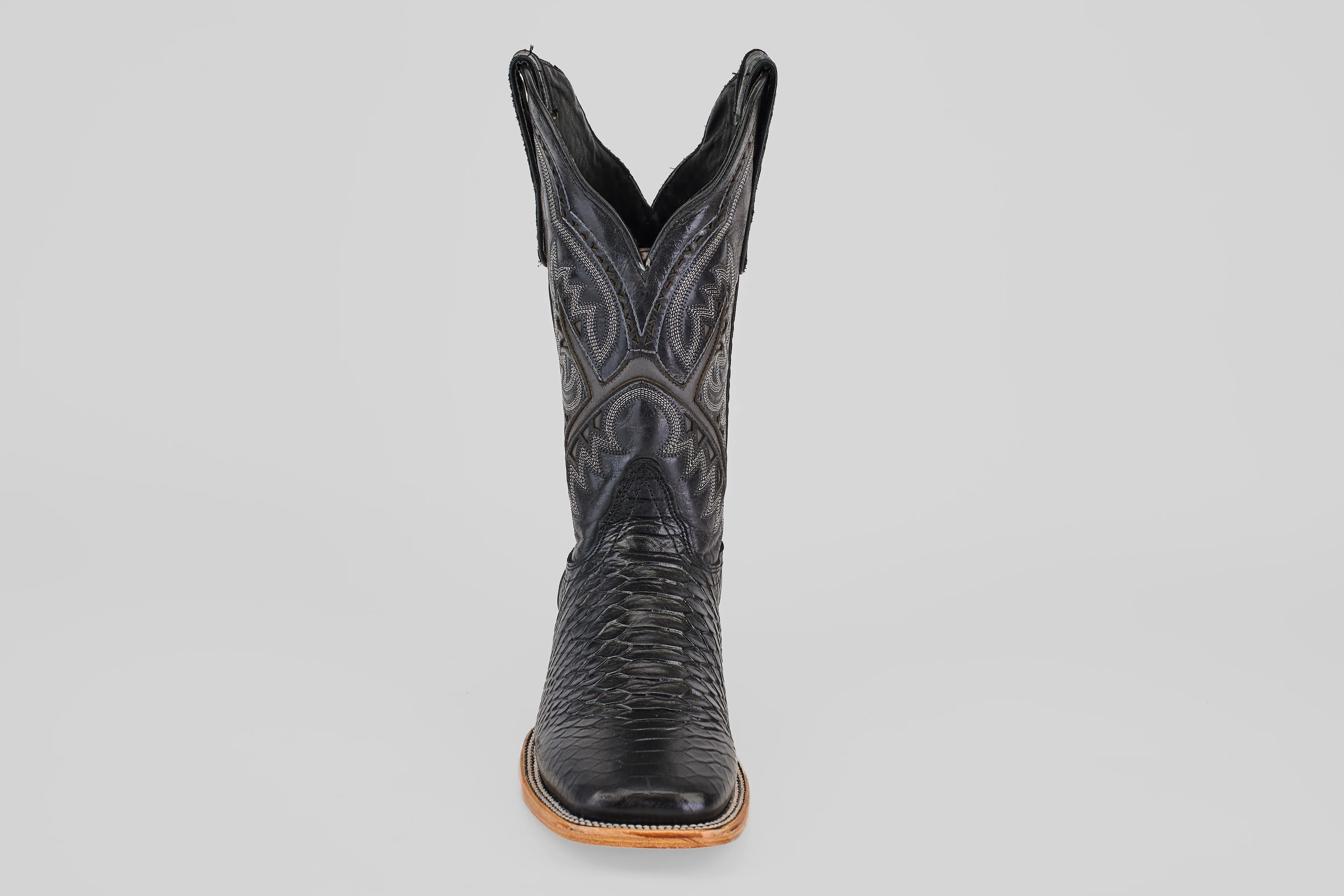 Python Black - Embossed Leather - Square Toe (E425) - Image 4