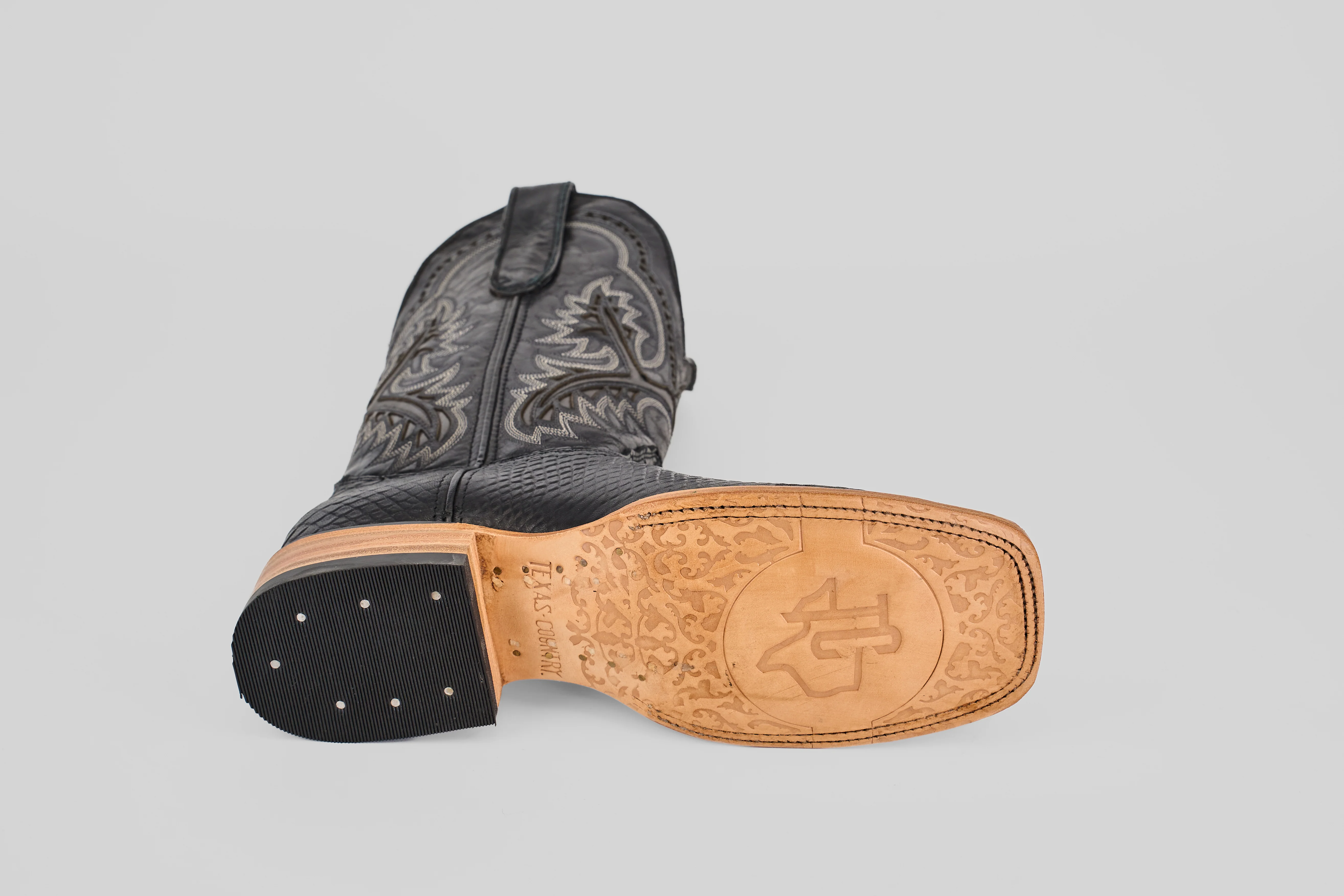 Python Black - Embossed Leather - Square Toe (E425) - Image 6
