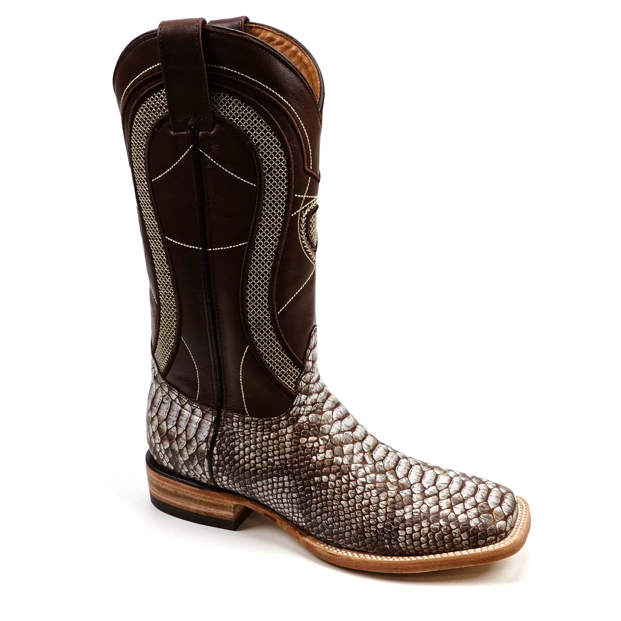 Python Camel - Embossed Leather - Square Toe (E913) - Image 2