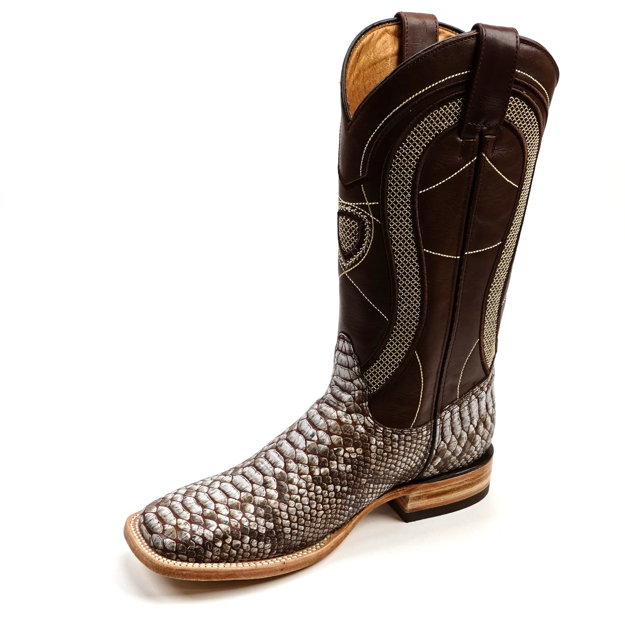 Python Camel - Embossed Leather - Square Toe (E913) - Image 3