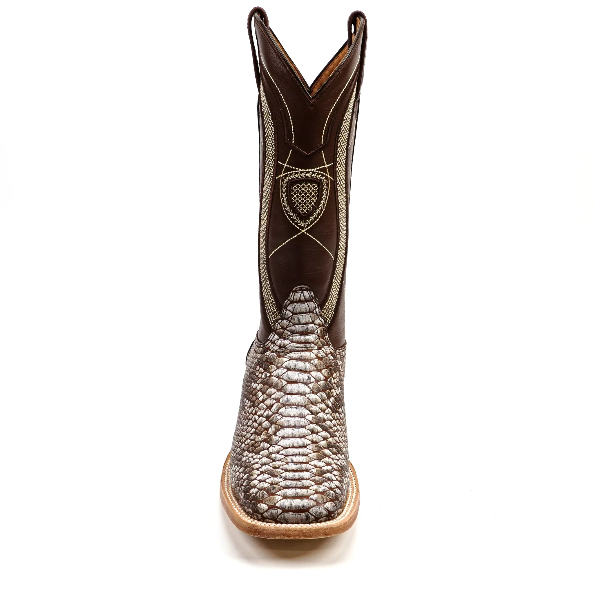 Python Camel - Embossed Leather - Square Toe (E913) - Image 4